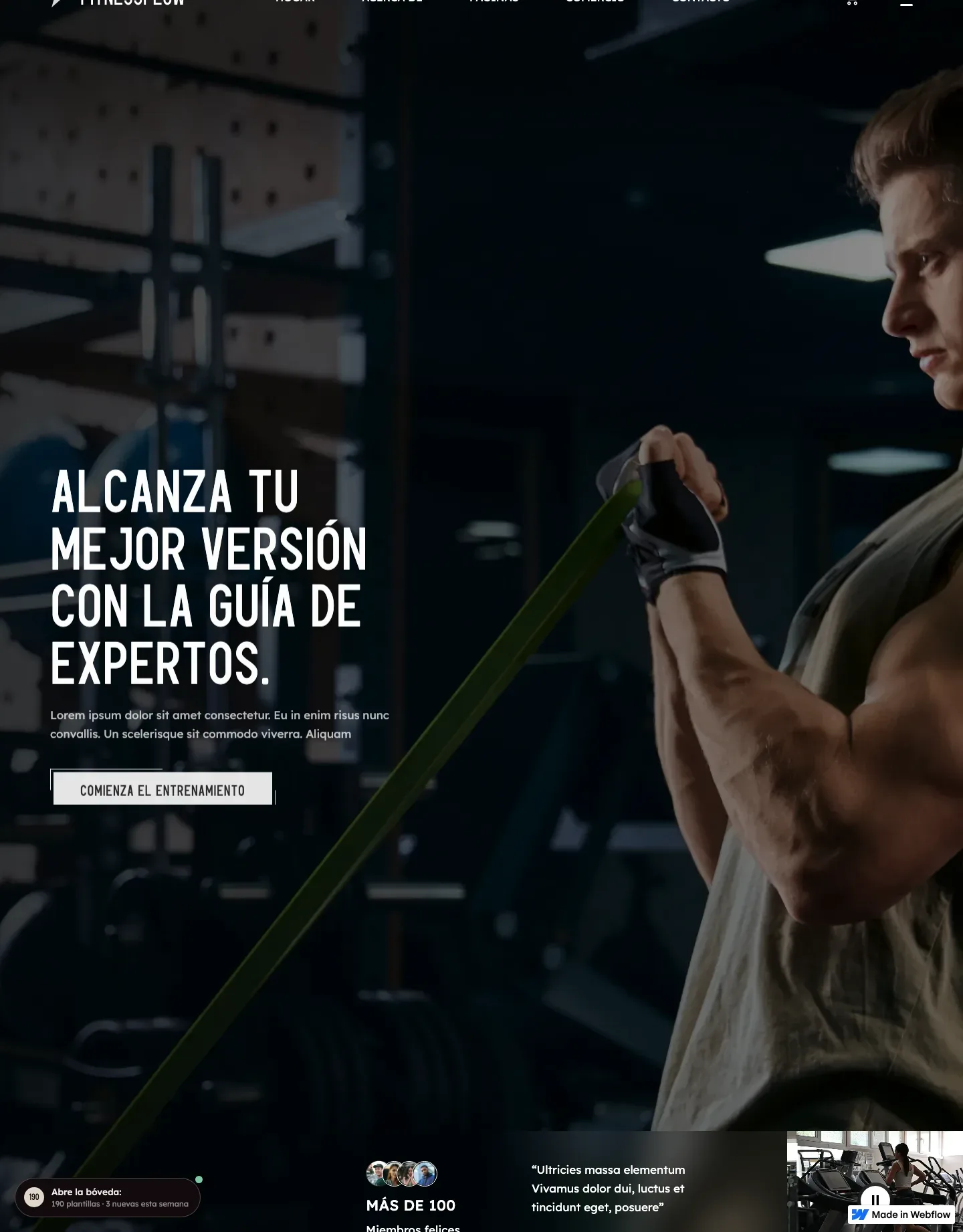 Diseño de página web para gimnasios