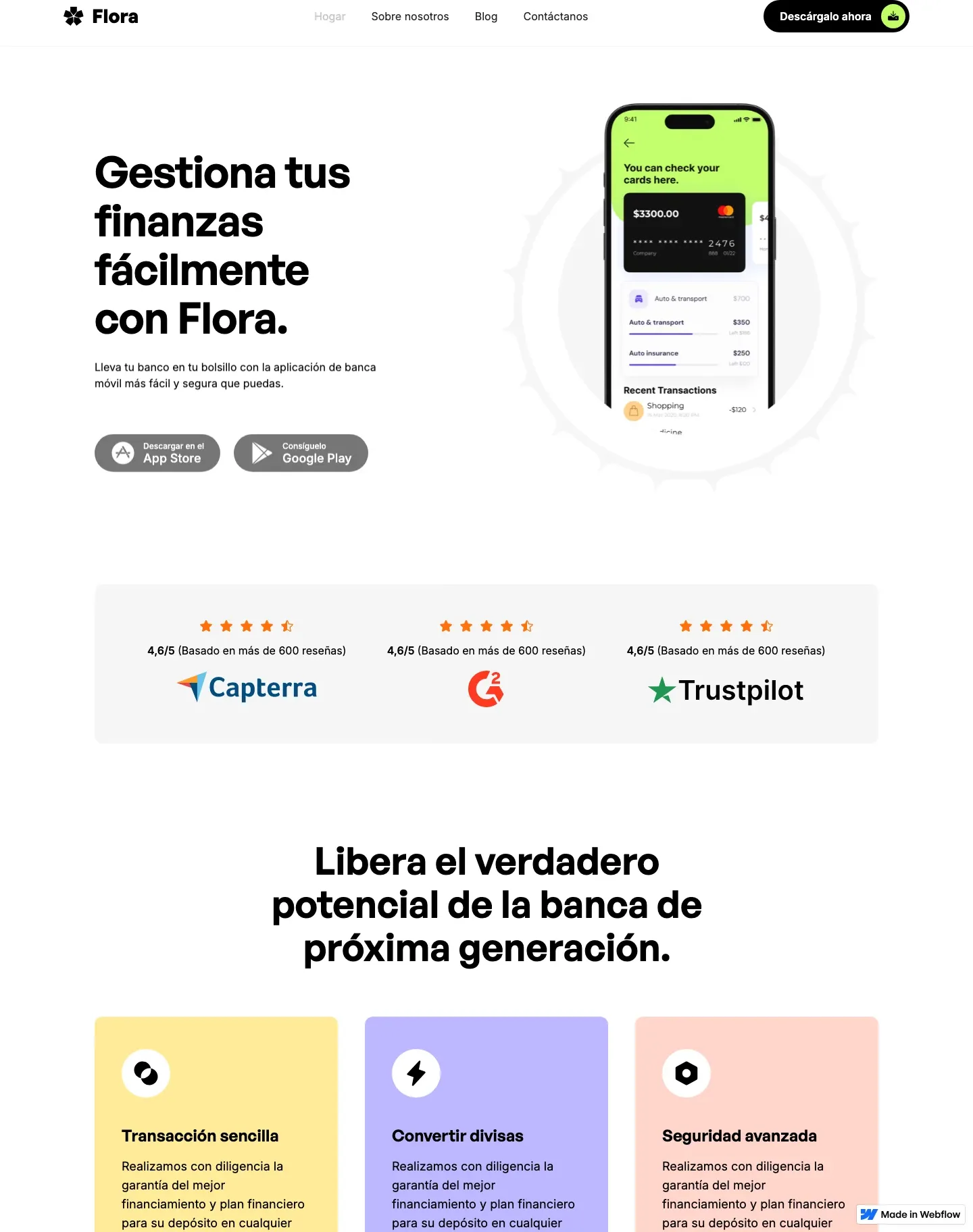 Diseño de página web para landing pages