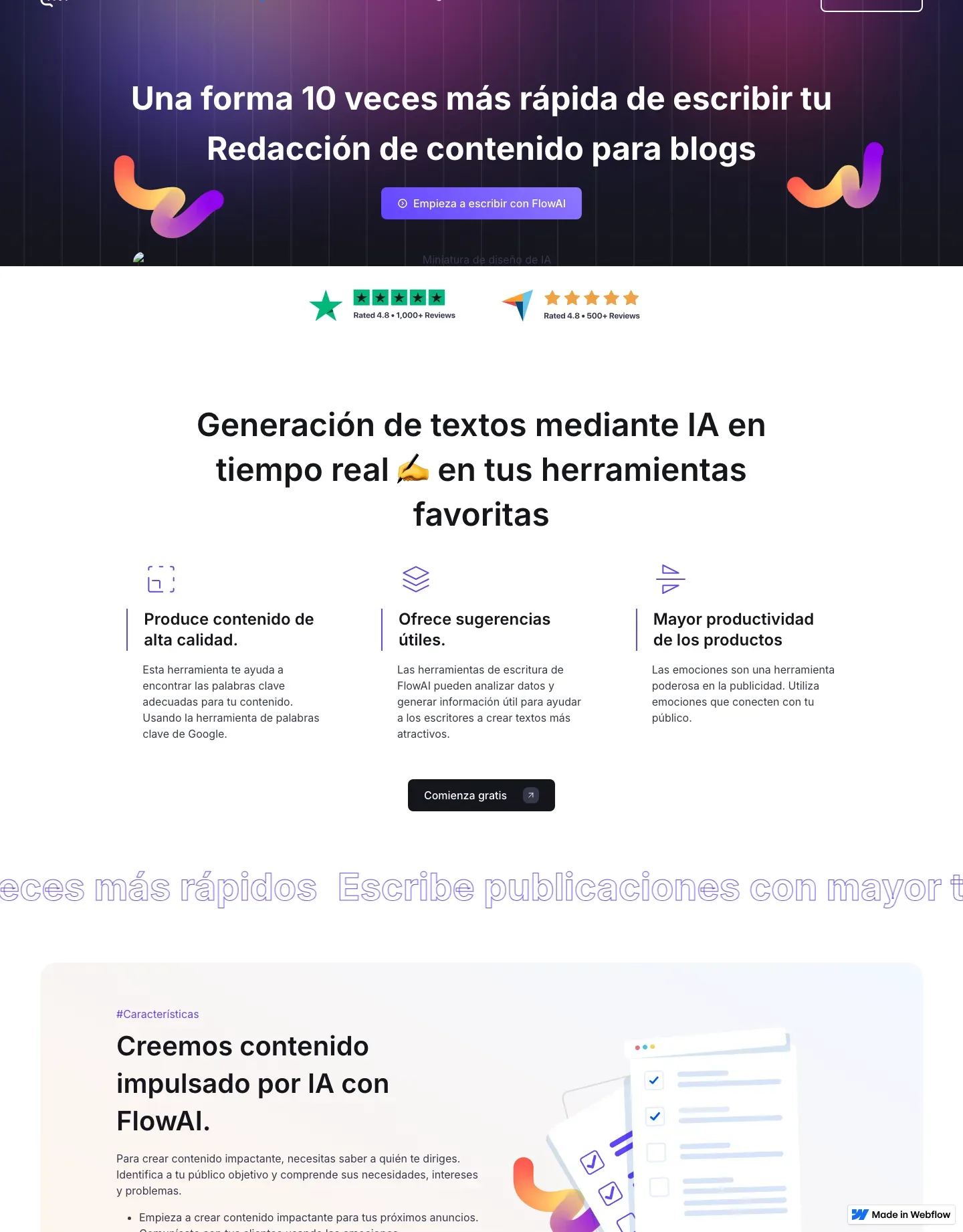 Diseño de página web para landing pages