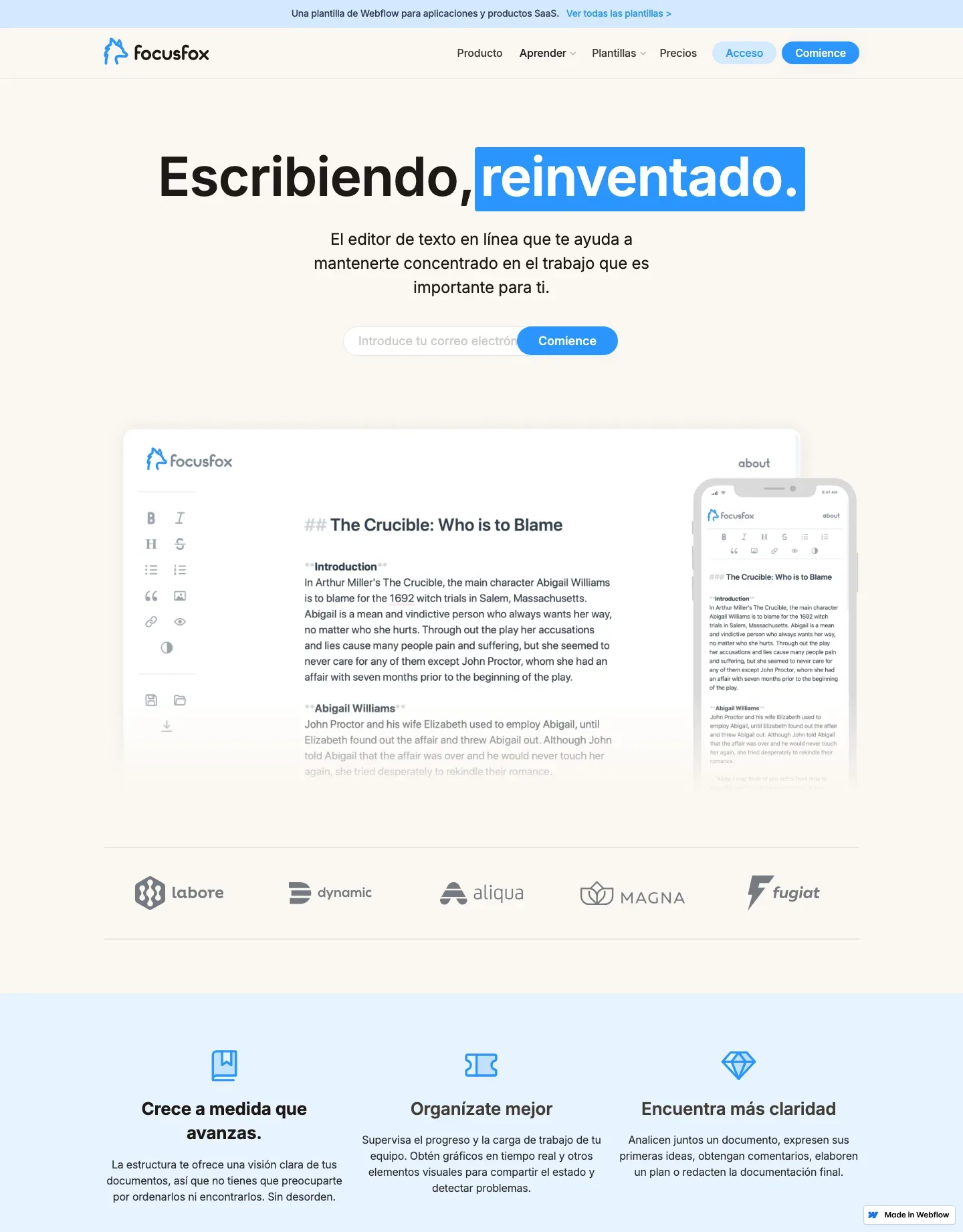 Diseño de página web para landing pages