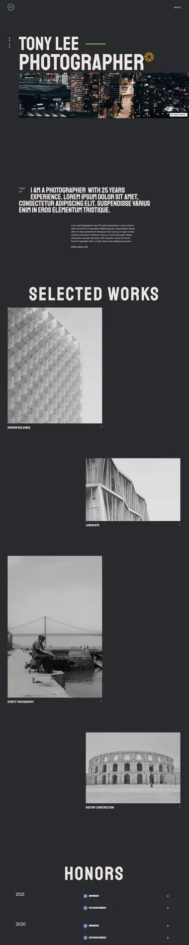Diseño de página web para fotografía y eventos