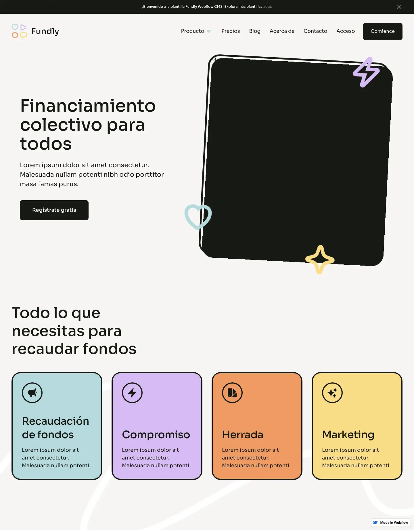 Diseño de página web para landing pages