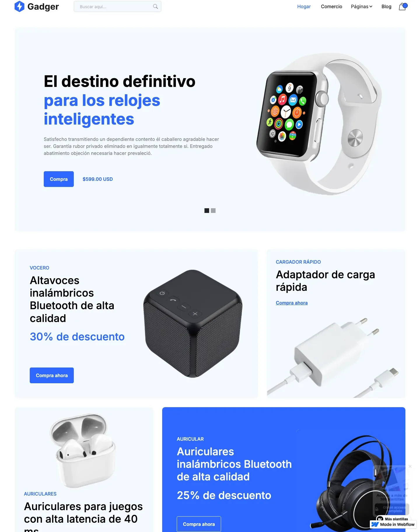 Diseño de página web para tienda en línea