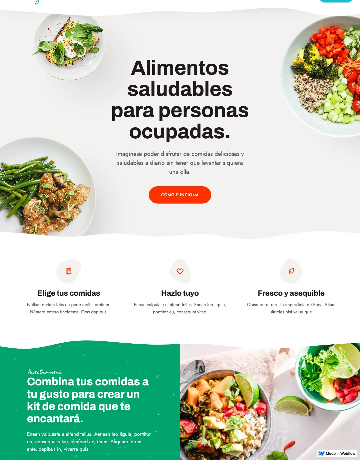 Diseño de página web para restaurantes y cafés