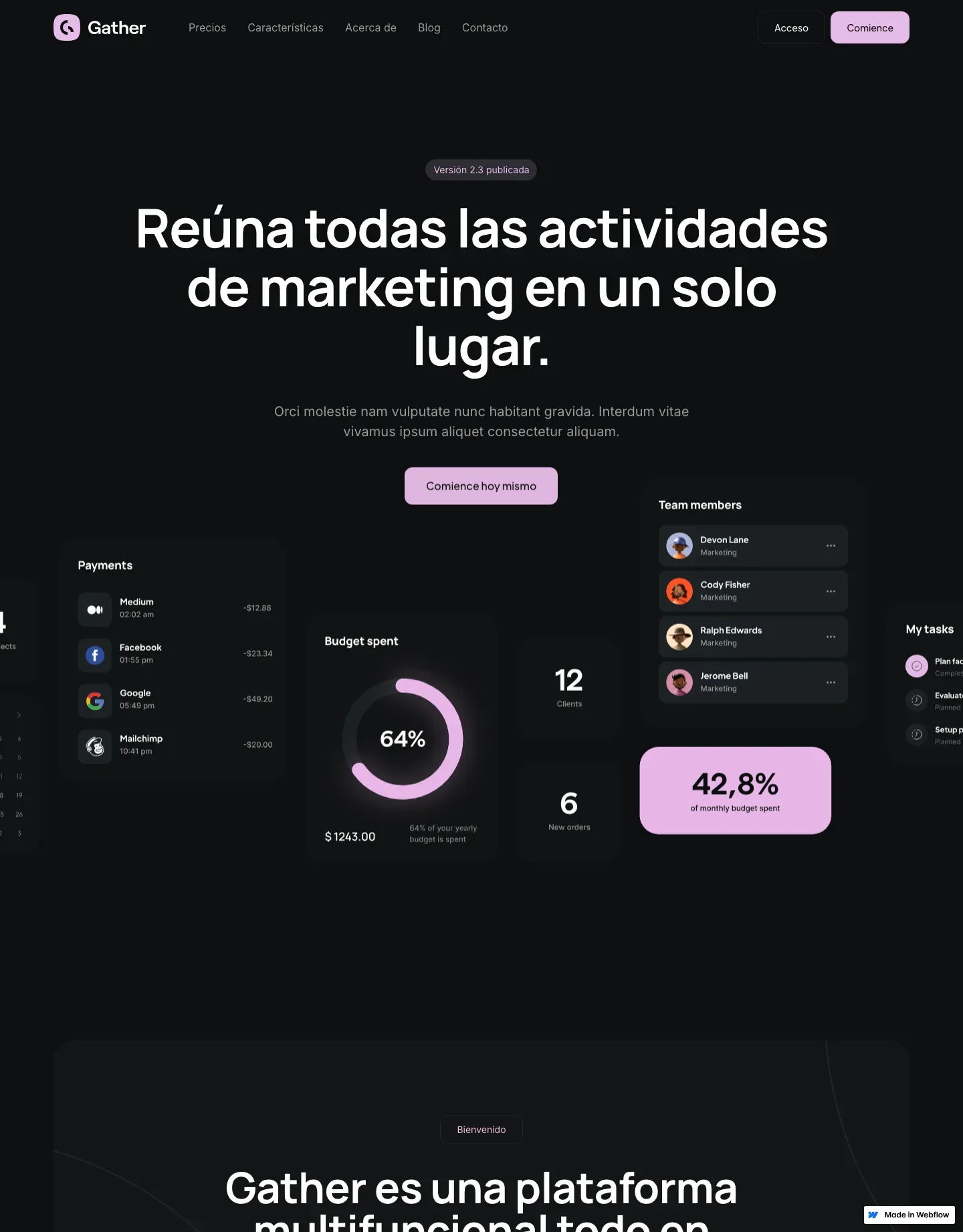 Diseño de página web para landing pages