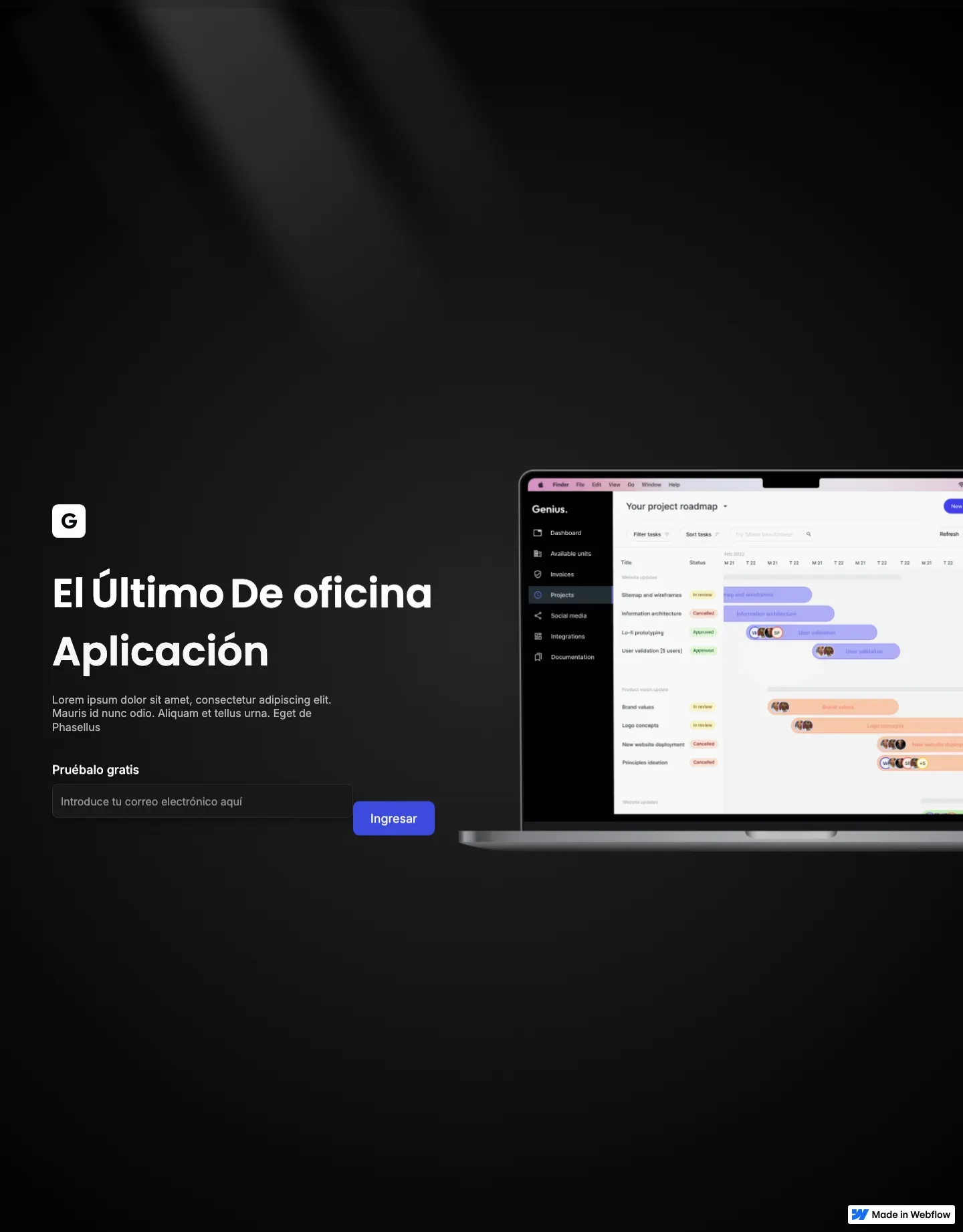 Diseño de página web para landing pages