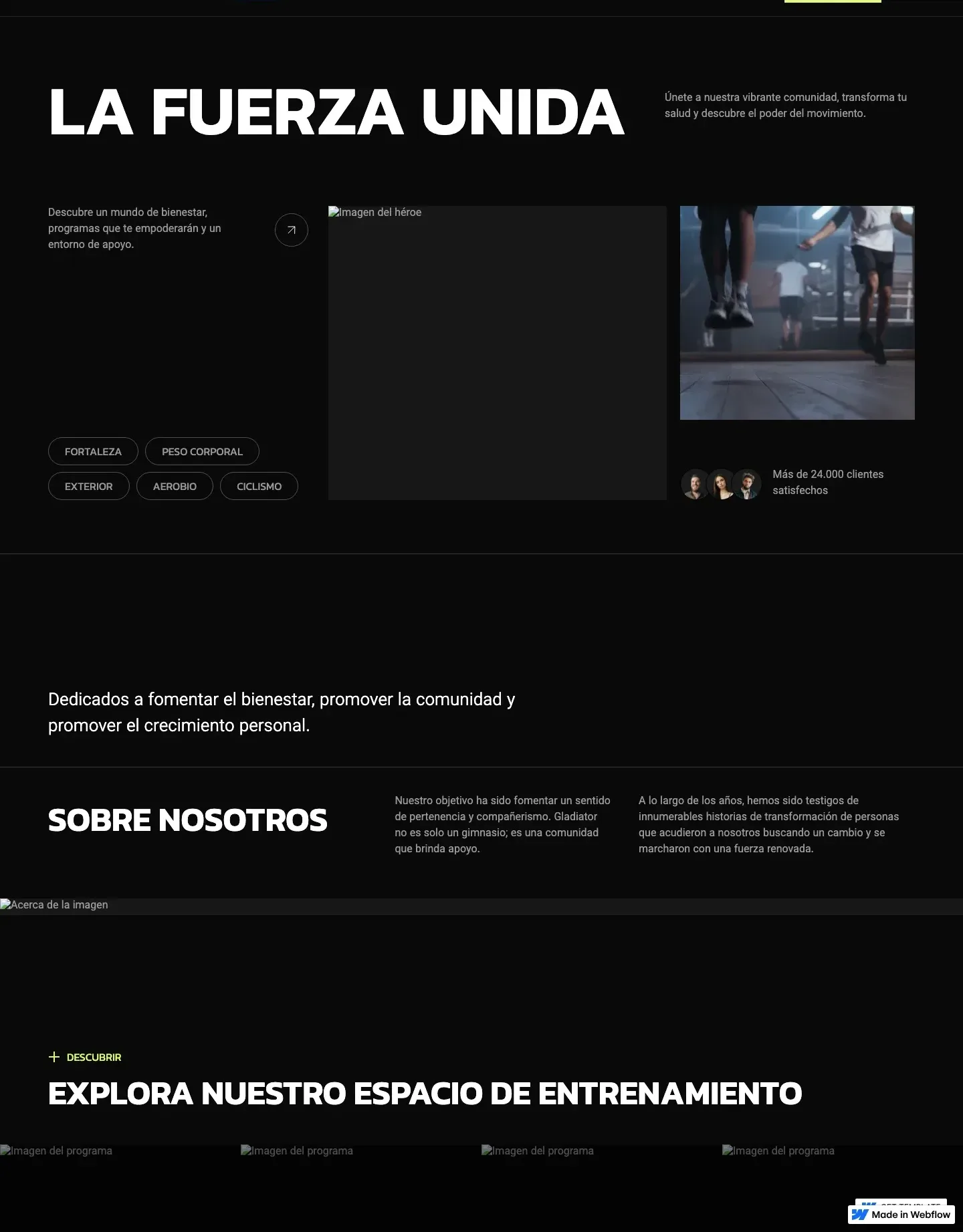 Diseño de página web para gimnasios
