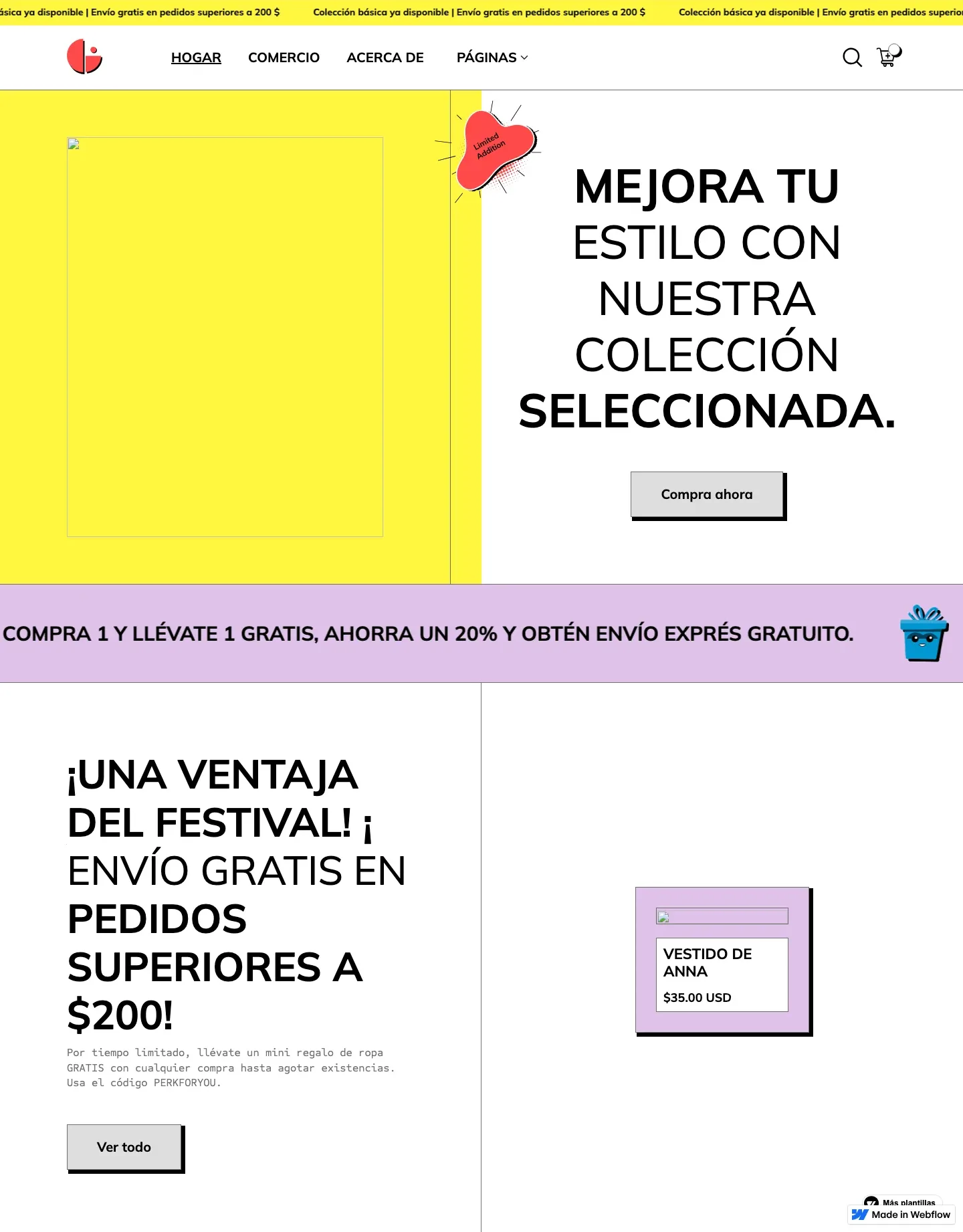 Diseño de página web para tienda en línea