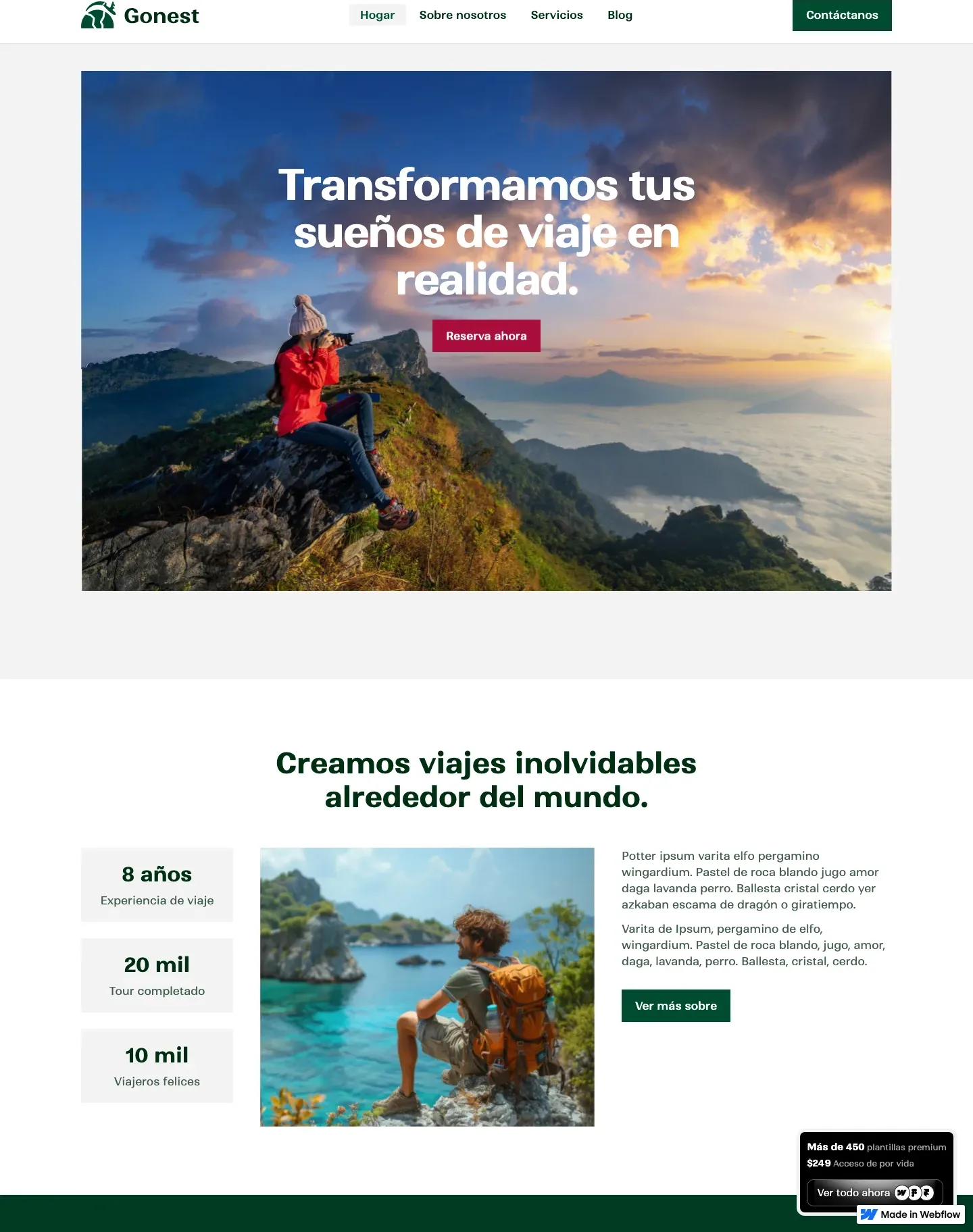 Diseño de página web para turismo y viajes