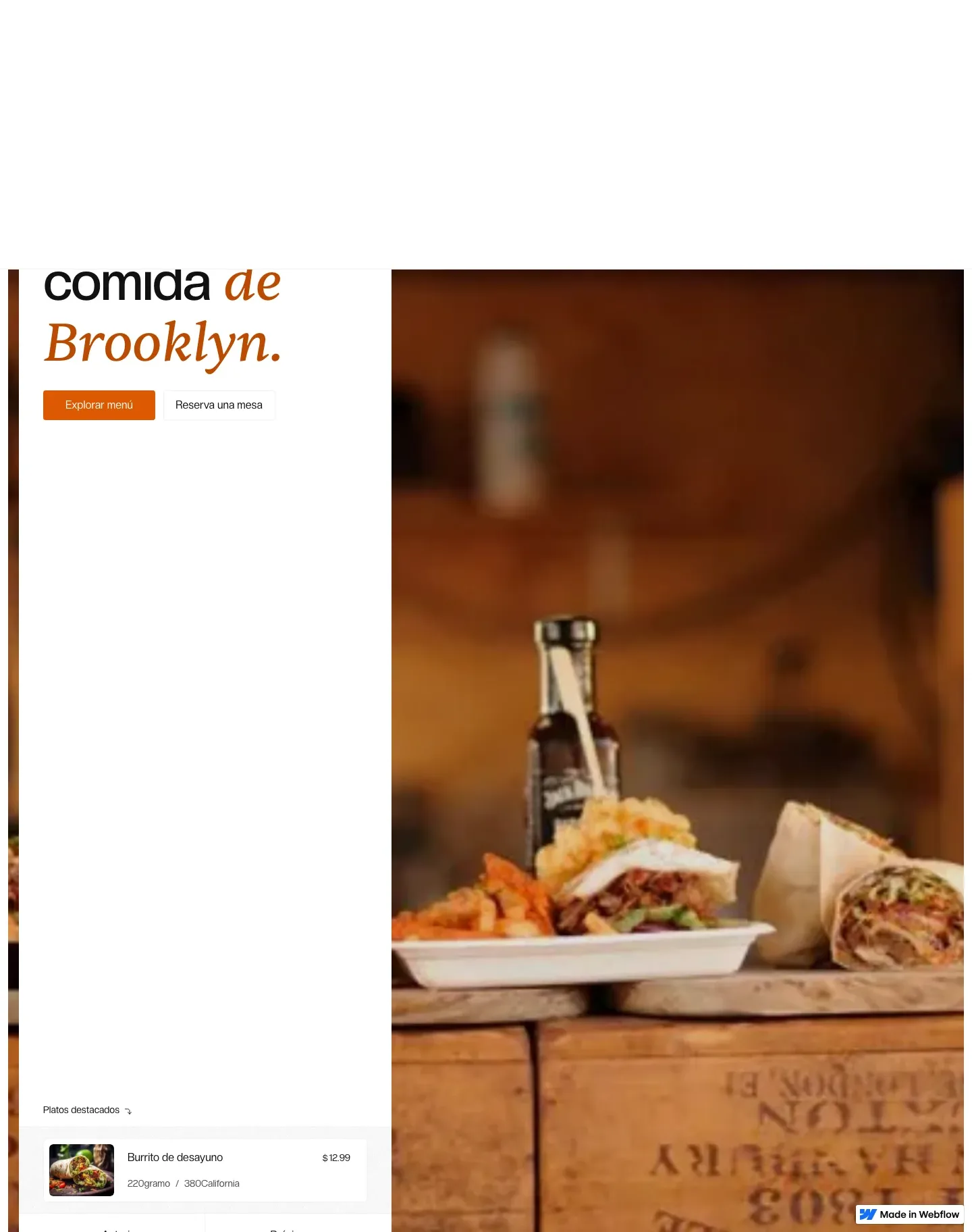 Diseño de página web para restaurantes y cafés