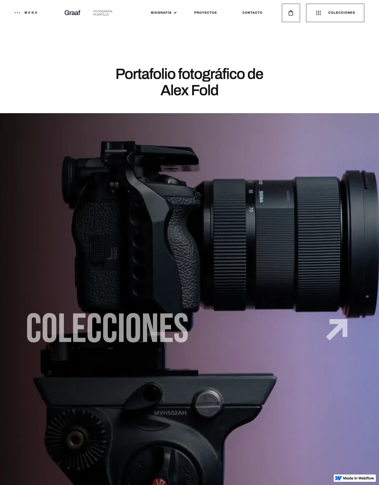 Diseño de página web para fotografía y eventos