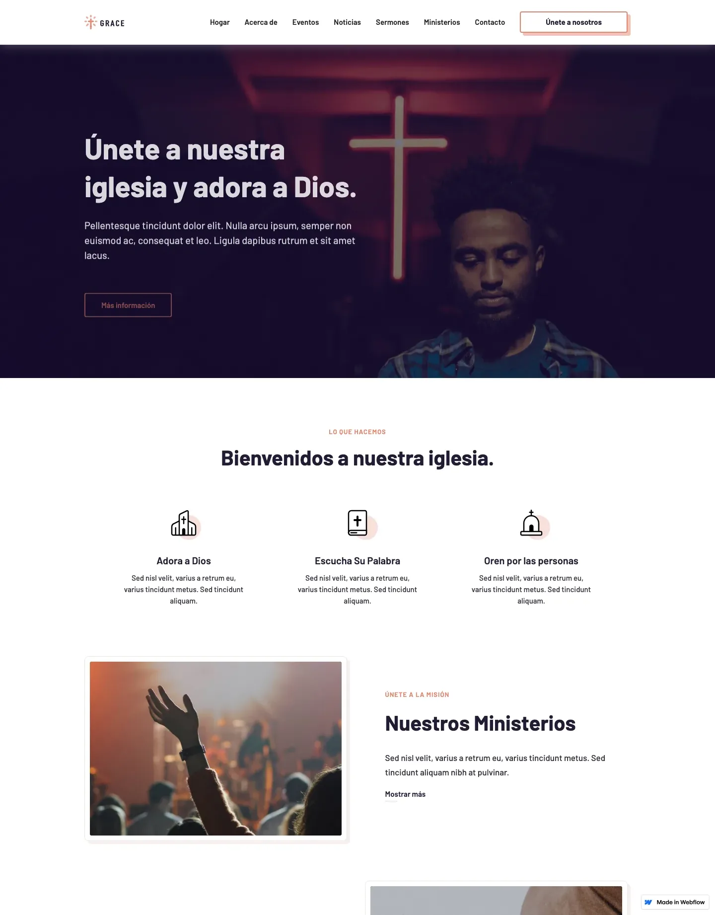 Diseño de página web para ong e iglesias