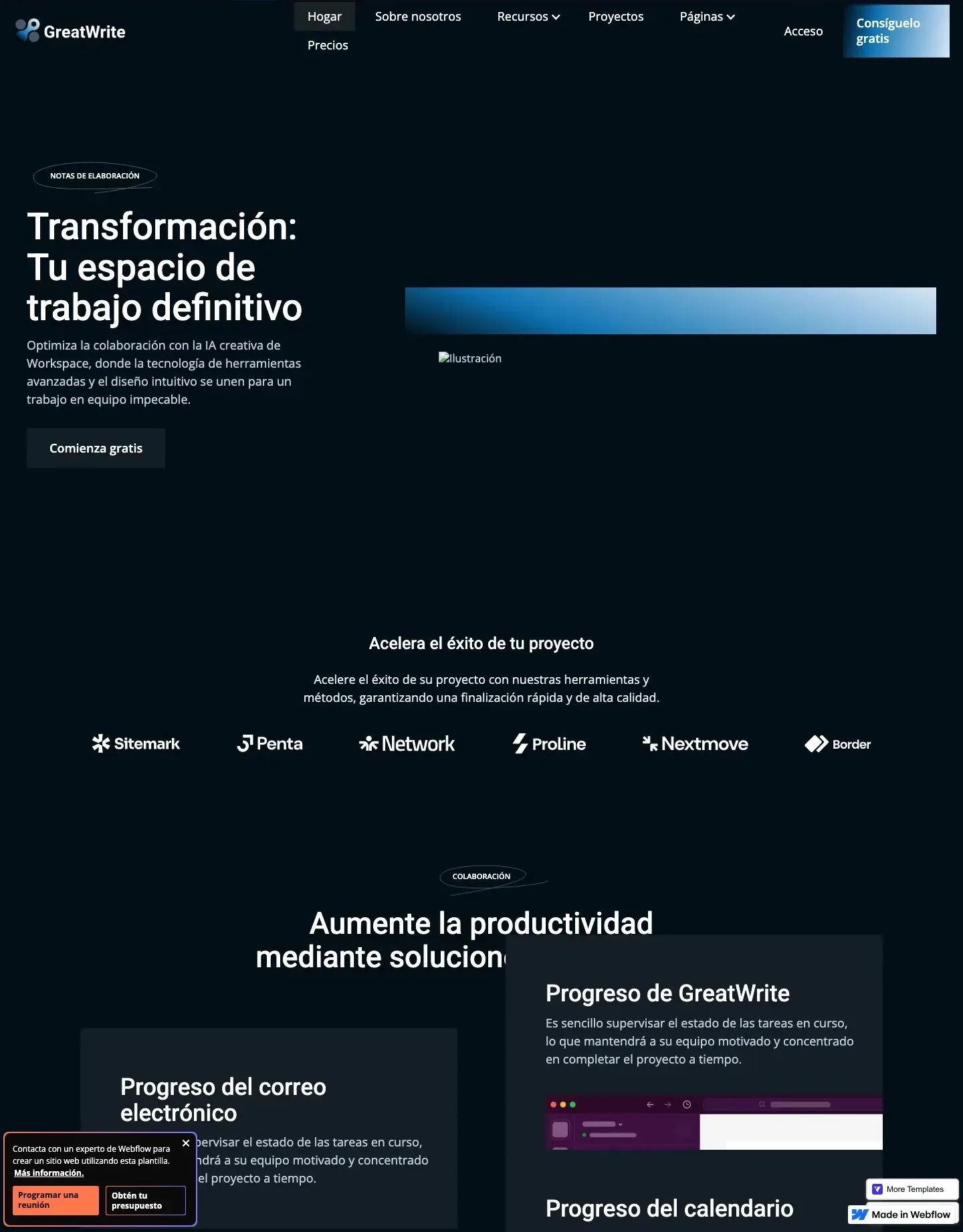 Diseño de página web para landing pages