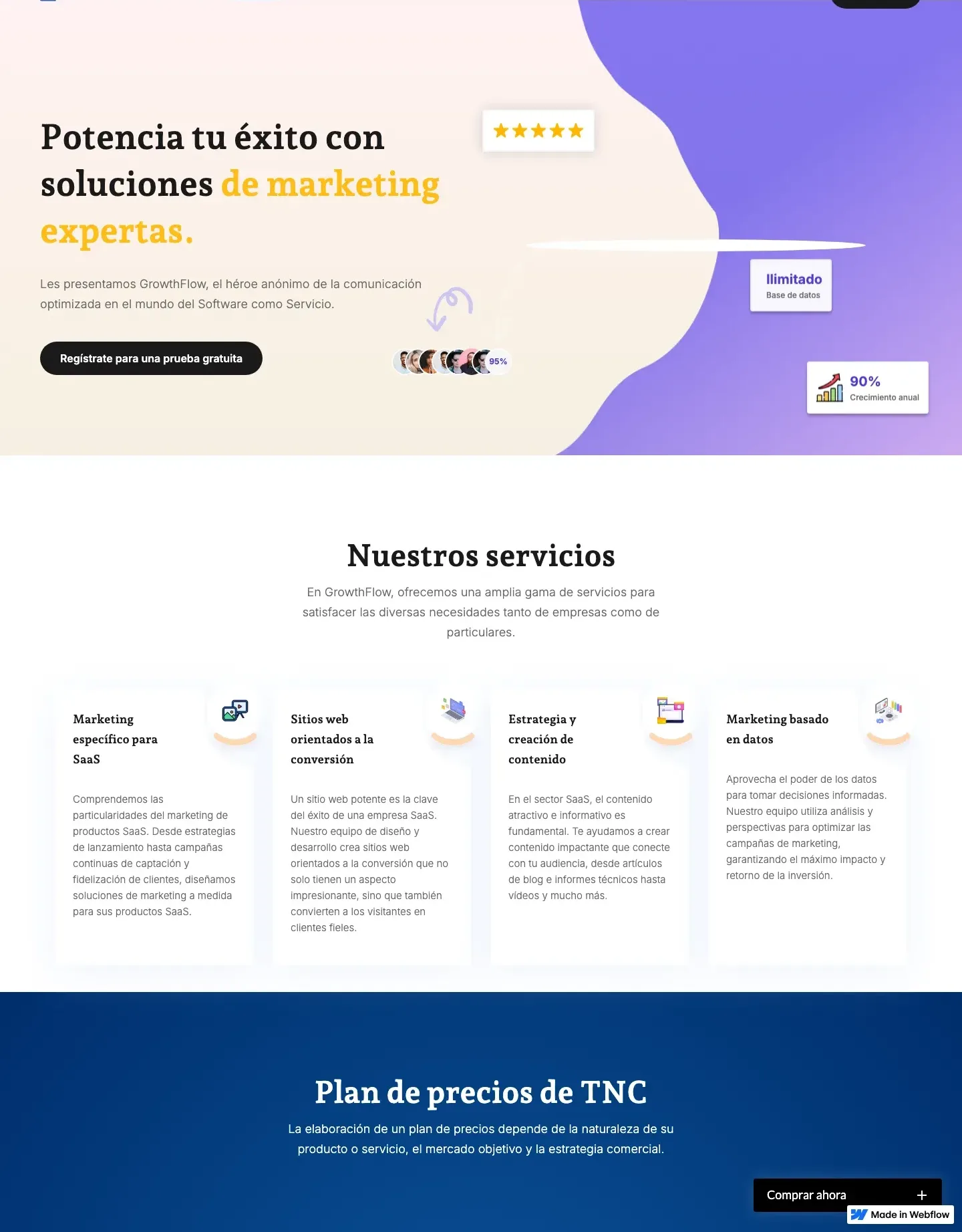 Diseño de página web para landing pages