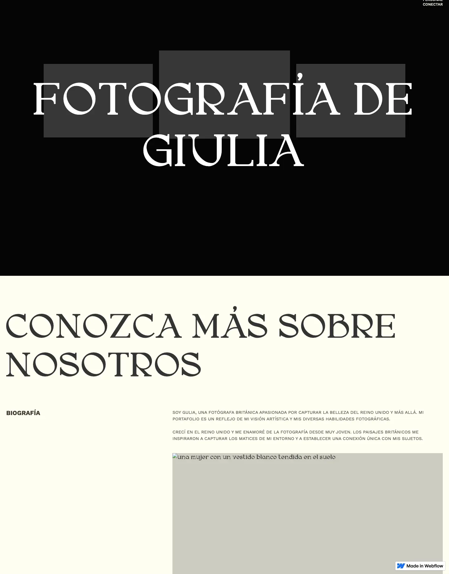 Diseño de página web para fotografía y eventos