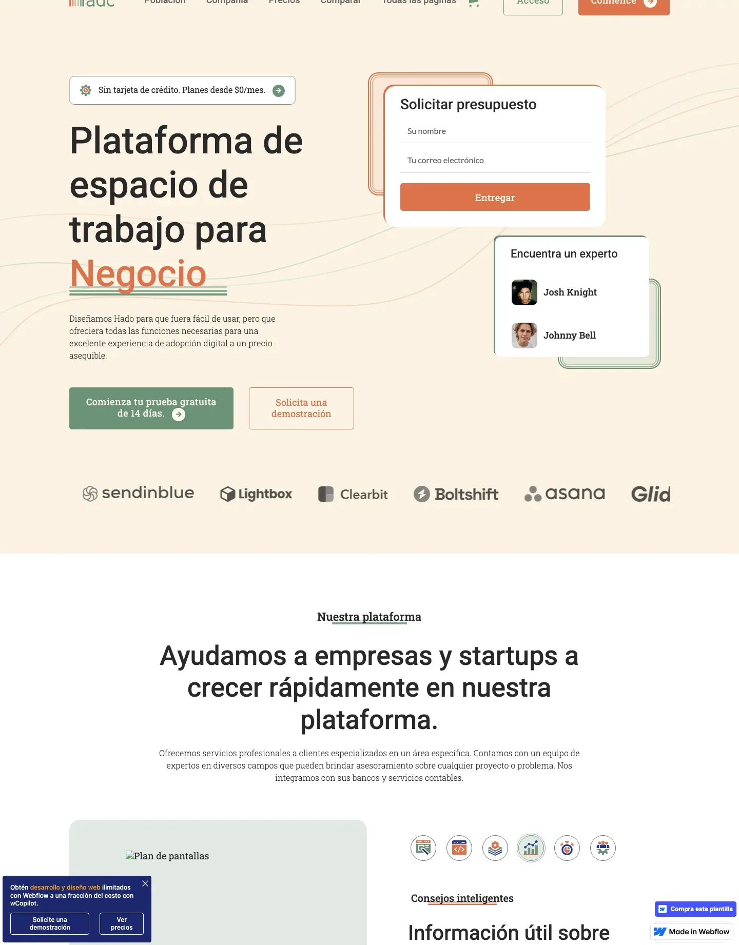 Diseño de página web para landing pages
