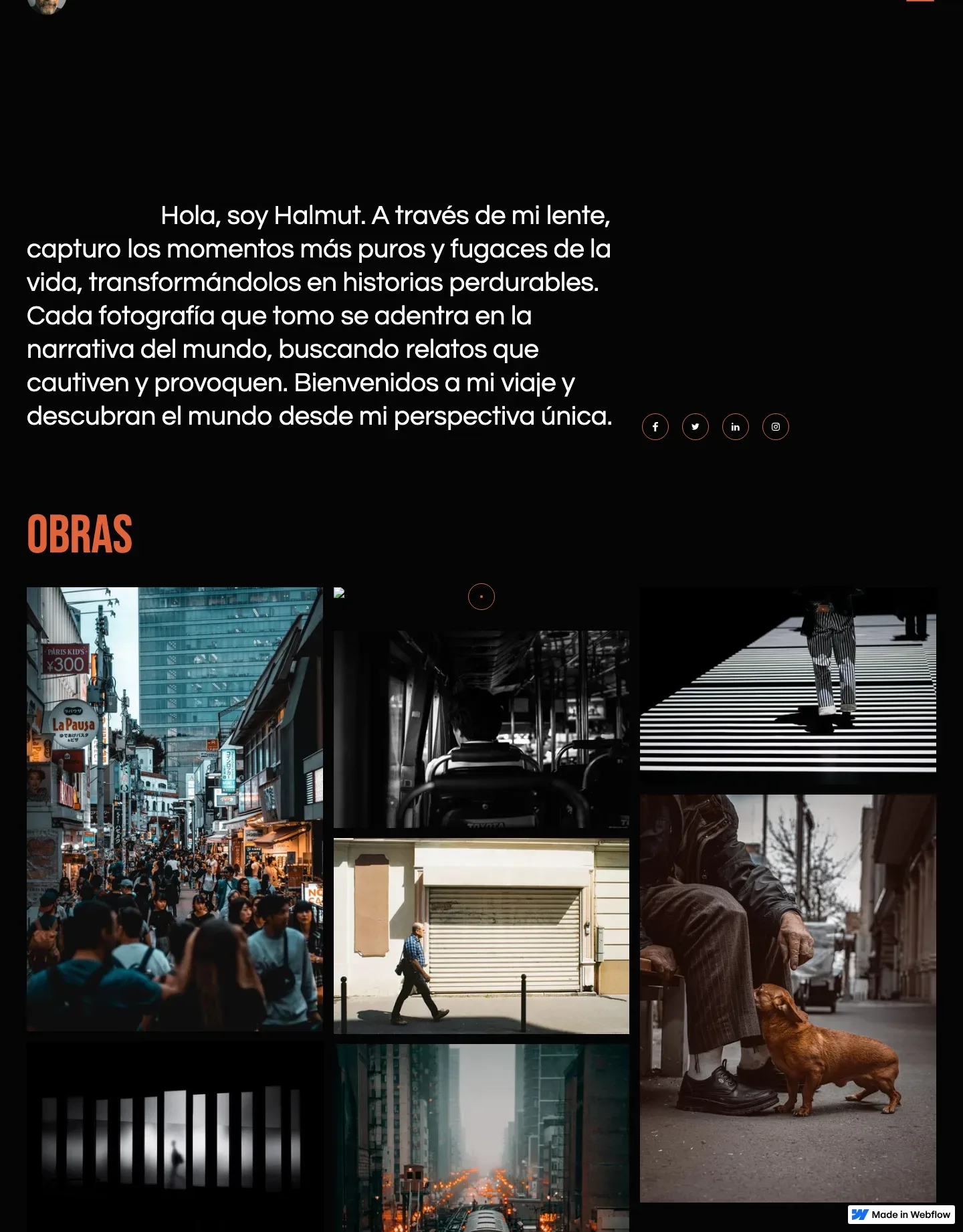 Diseño de página web para fotografía y eventos