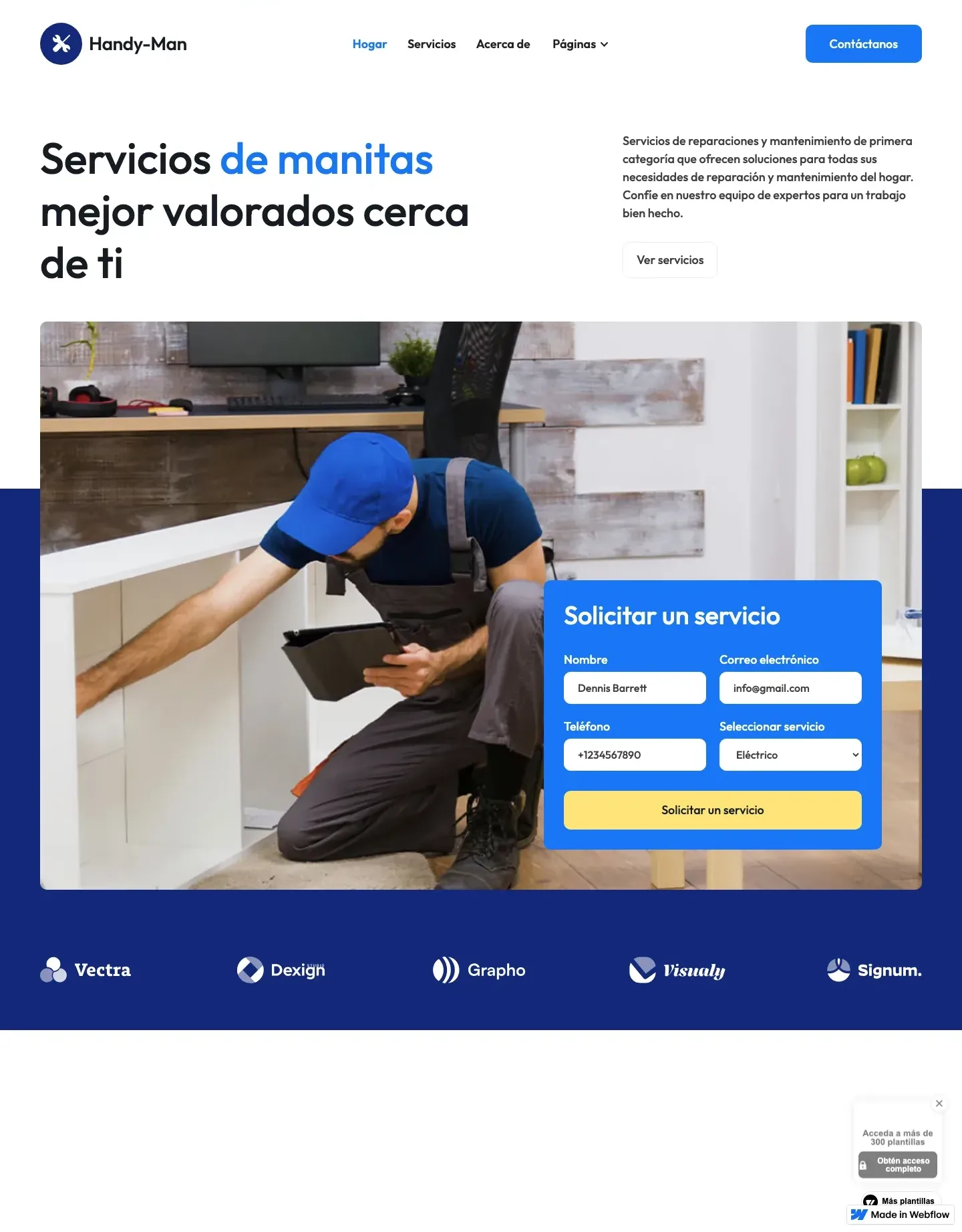 Diseño de página web para servicios y mantenimiento