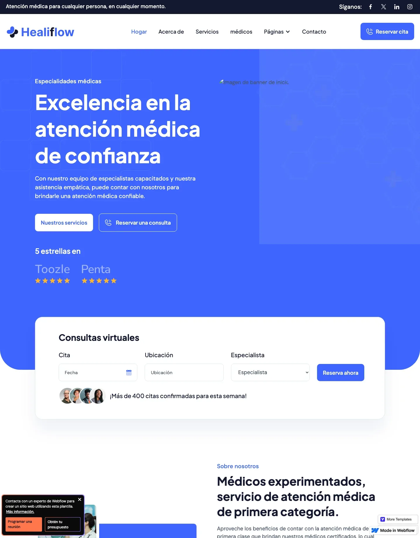 Diseño de página web para salud y bienestar