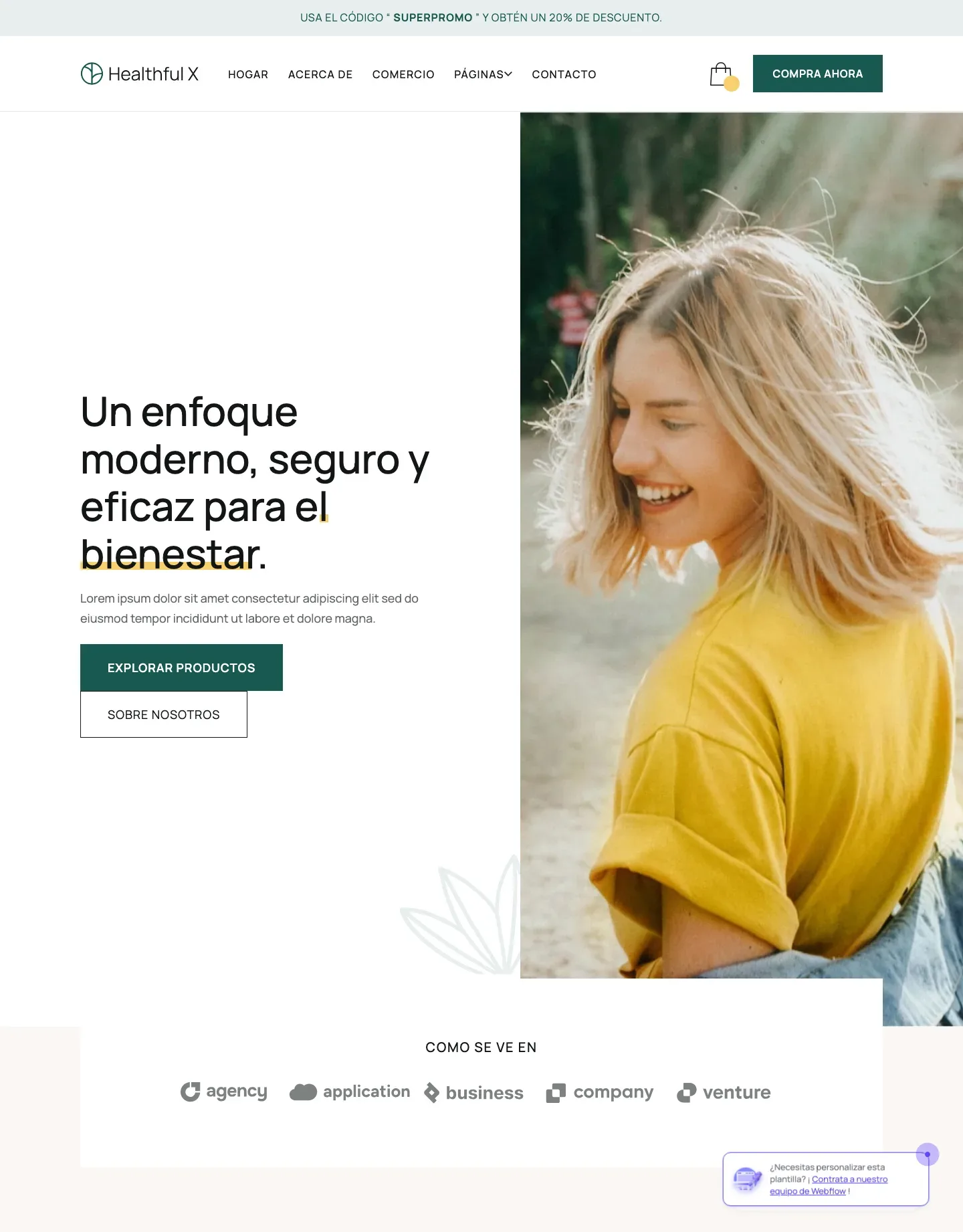 Diseño de página web para salud y bienestar