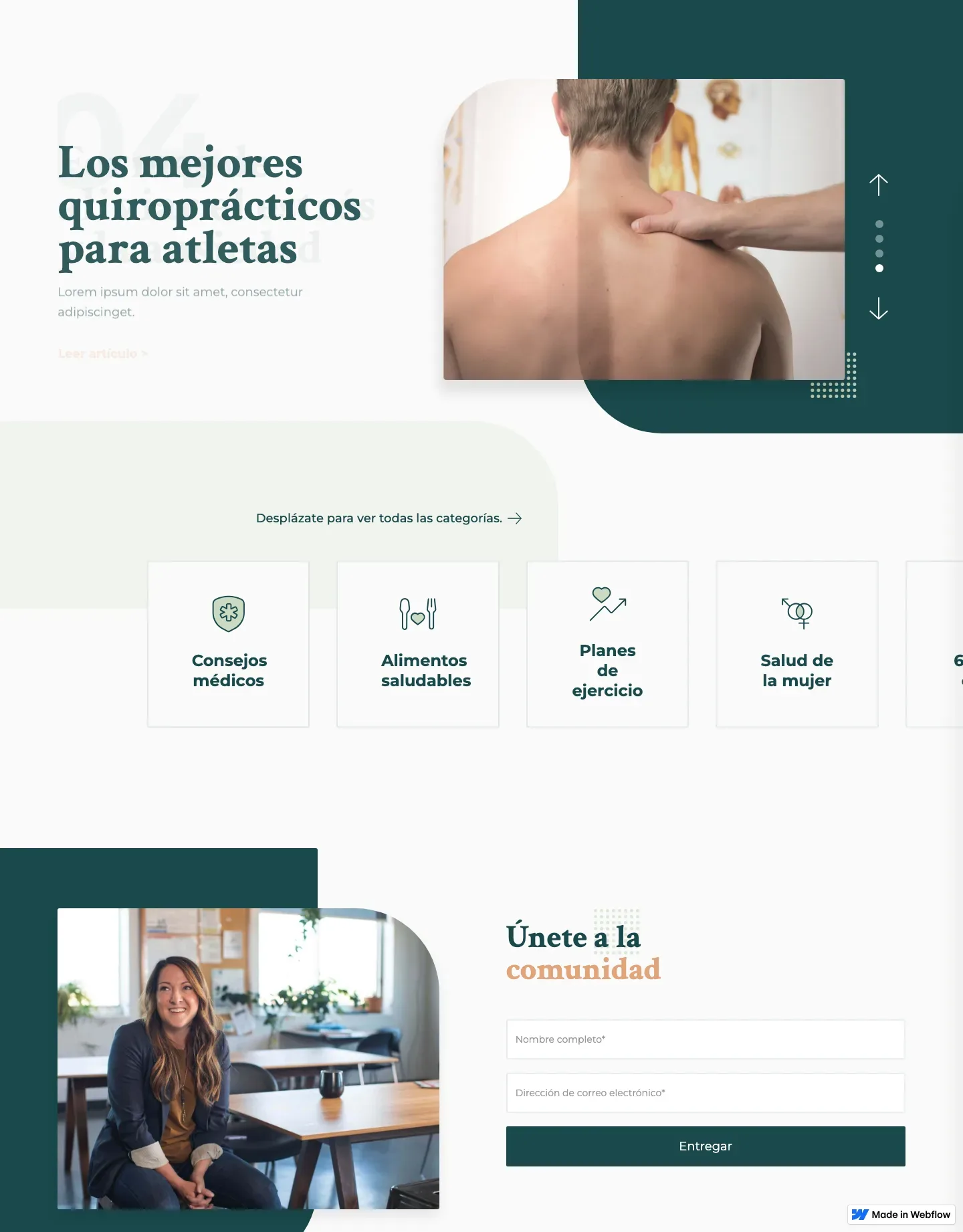 Diseño de página web para salud y bienestar