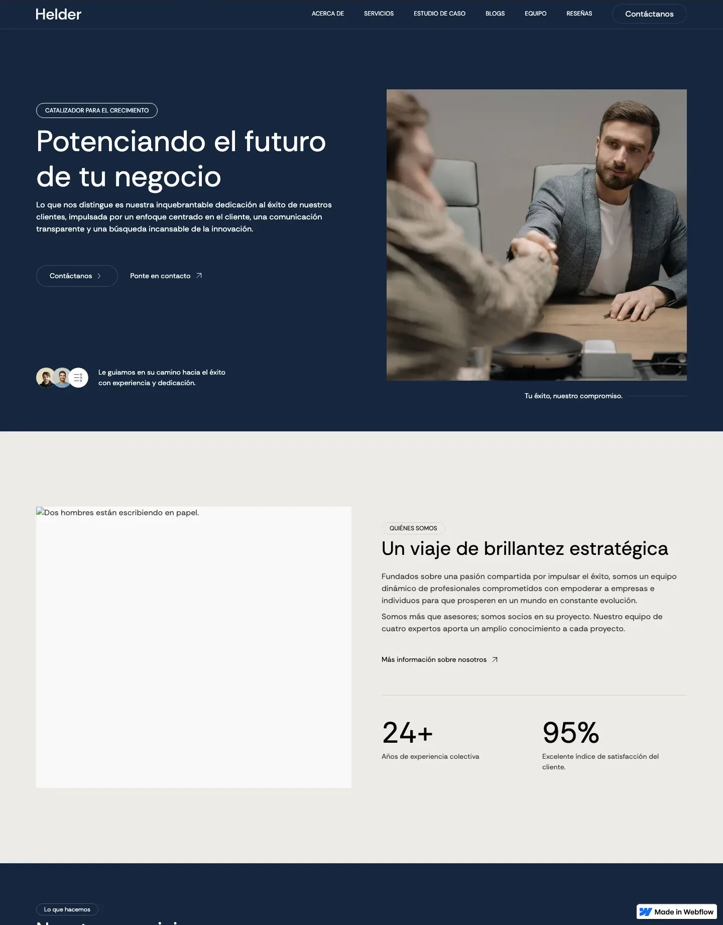 Diseño de página web para finanzas y seguros