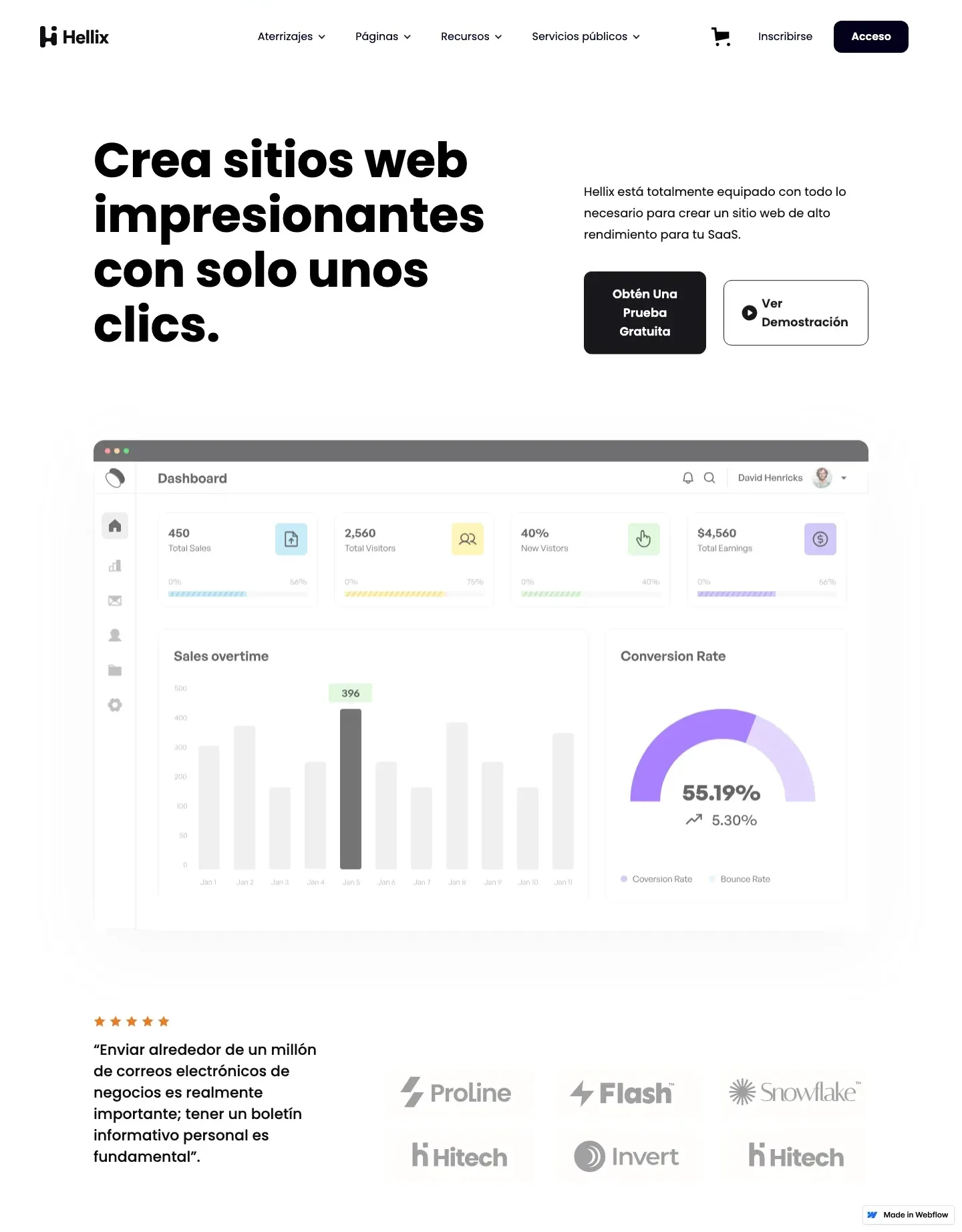 Diseño de página web para landing pages