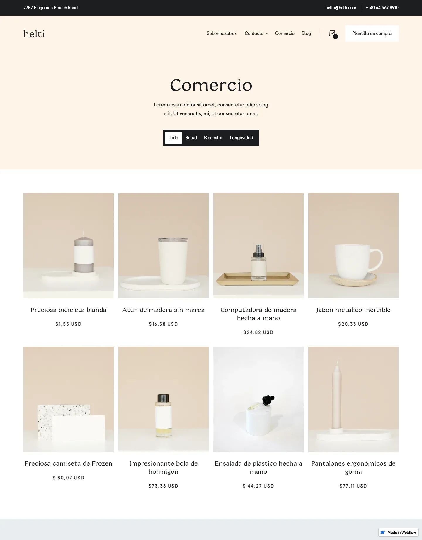 Diseño de página web para salud y bienestar