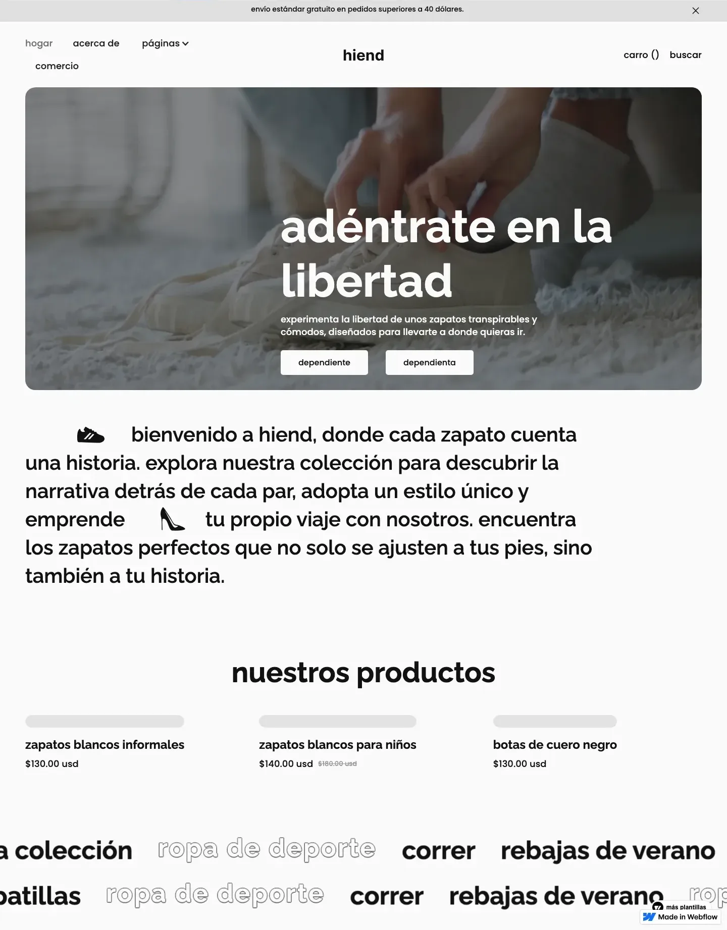 Diseño de página web para tienda en línea