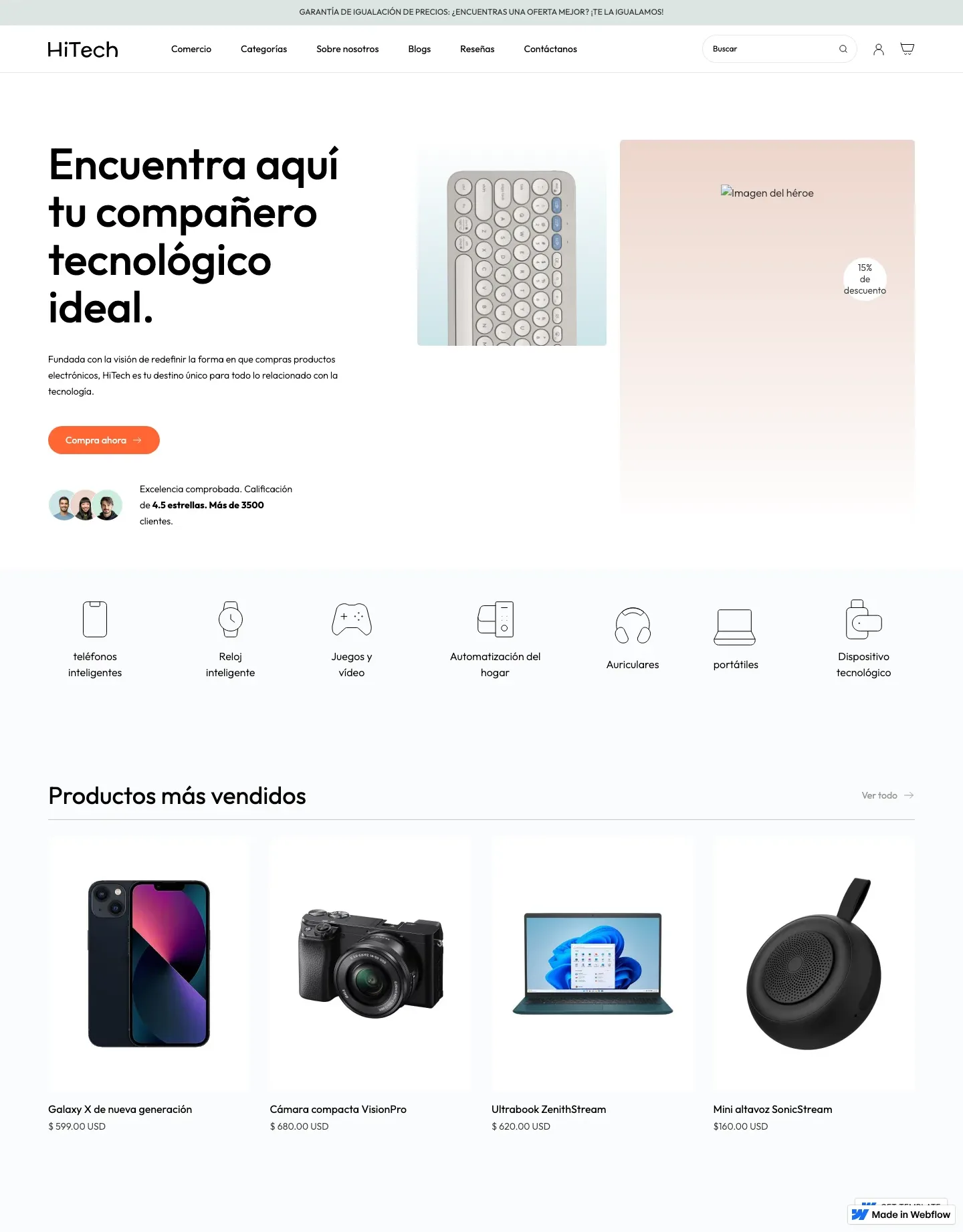 Diseño de página web para tienda en línea