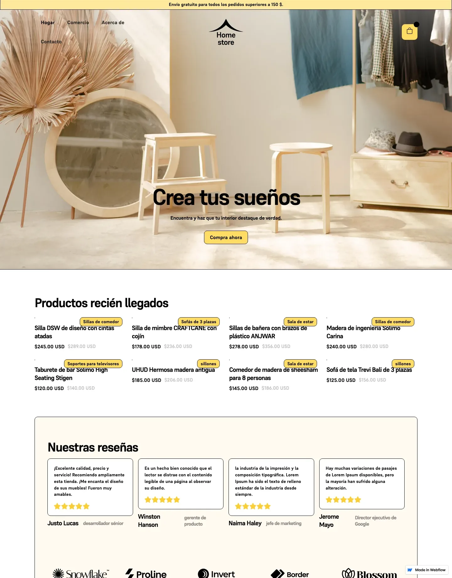 Diseño de página web para tienda en línea