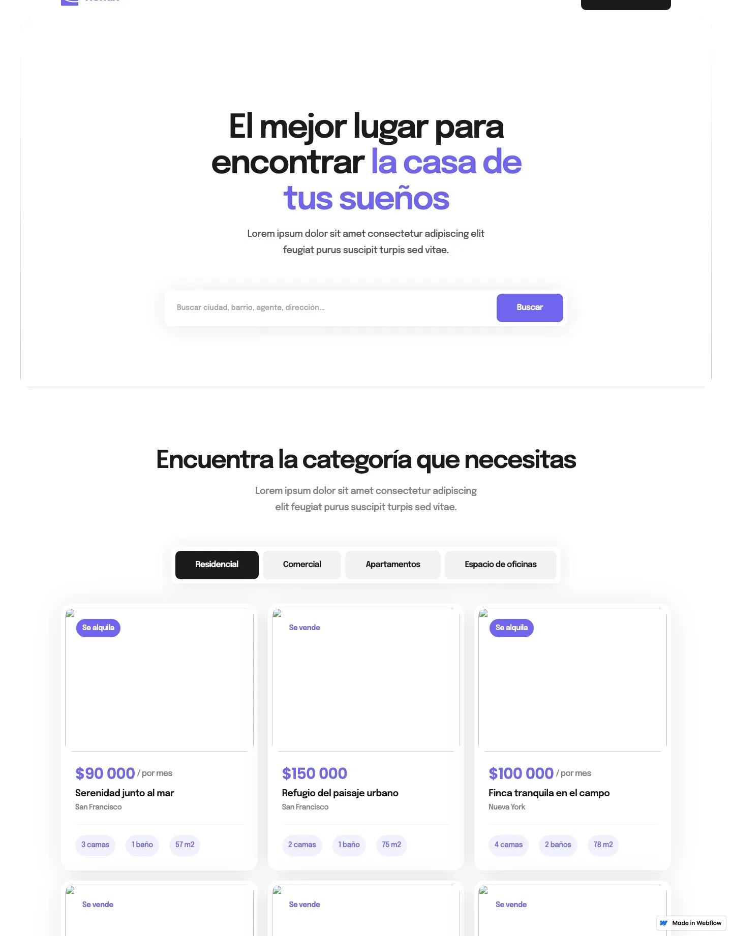 Diseño de página web para inmobiliarias