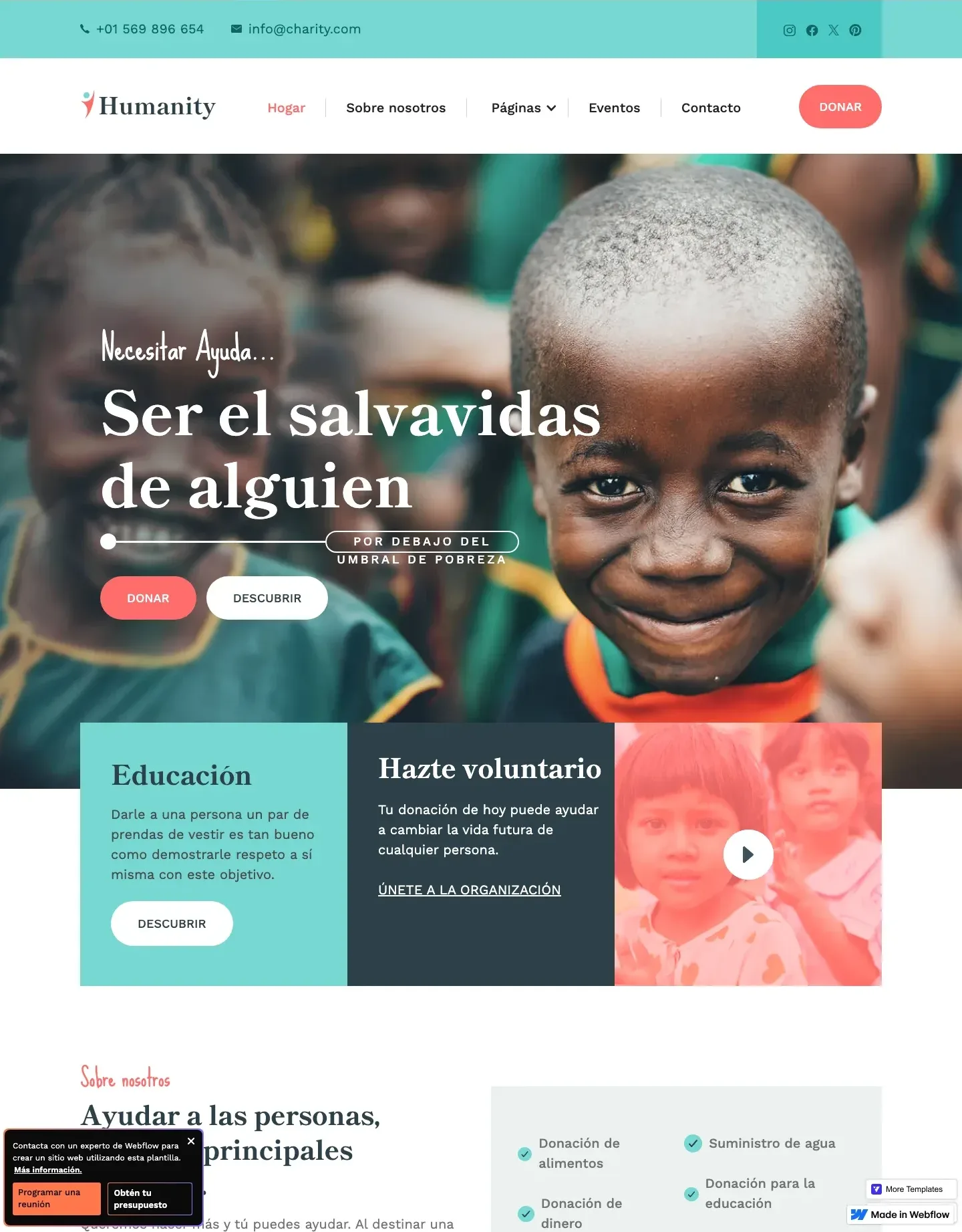 Diseño de página web para ong e iglesias