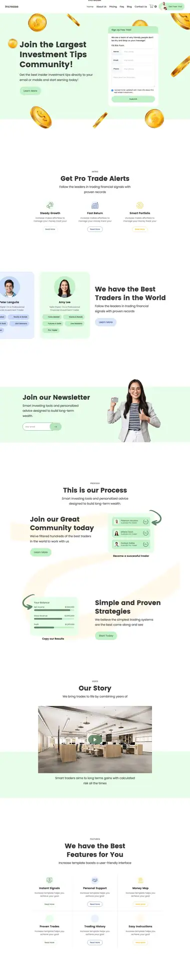 Diseño de página web para finanzas y seguros