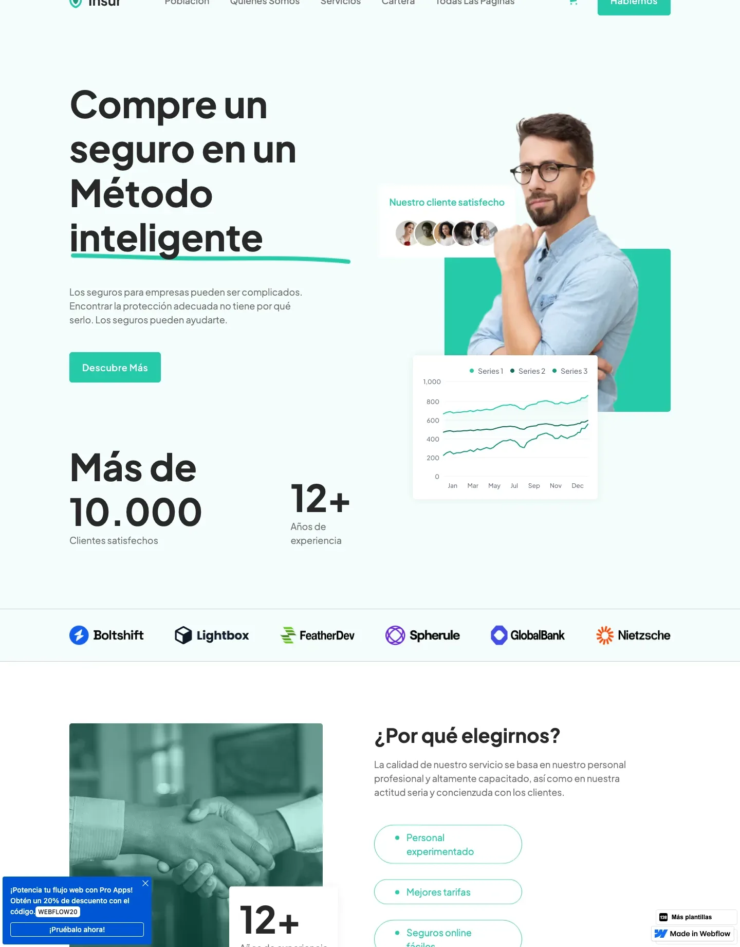 Diseño de página web para finanzas y seguros