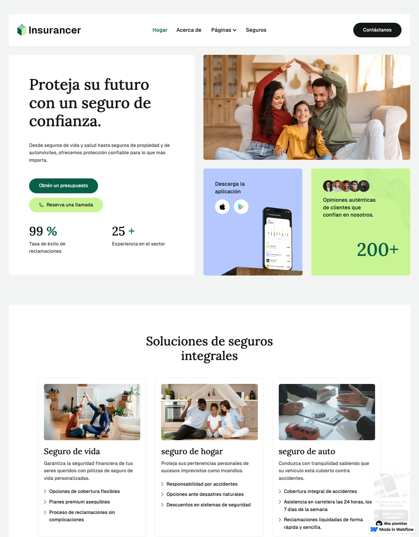 Diseño de página web para finanzas y seguros