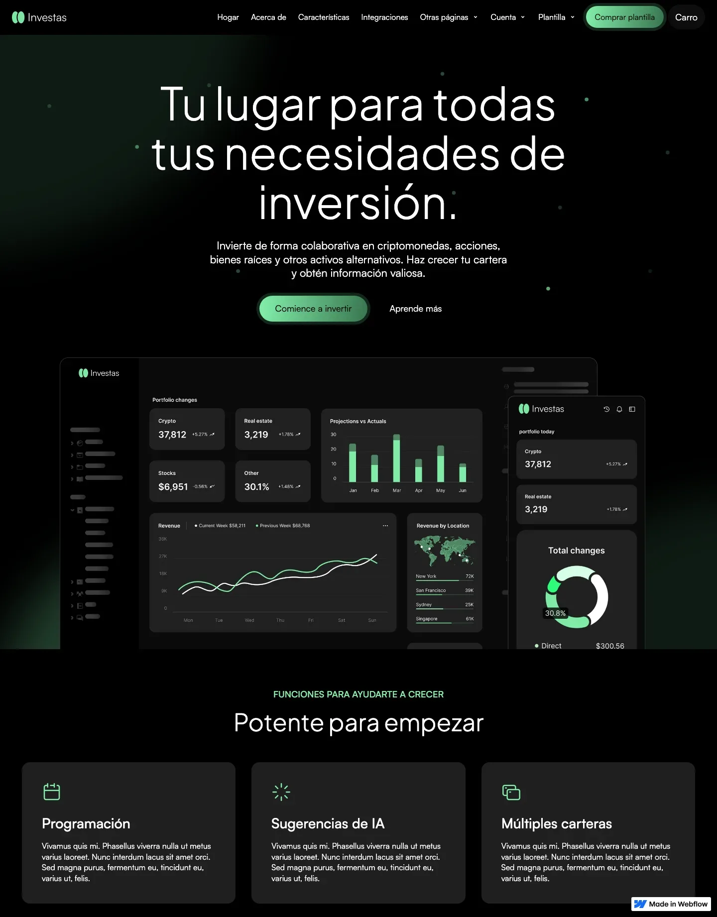 Diseño de página web para finanzas y seguros