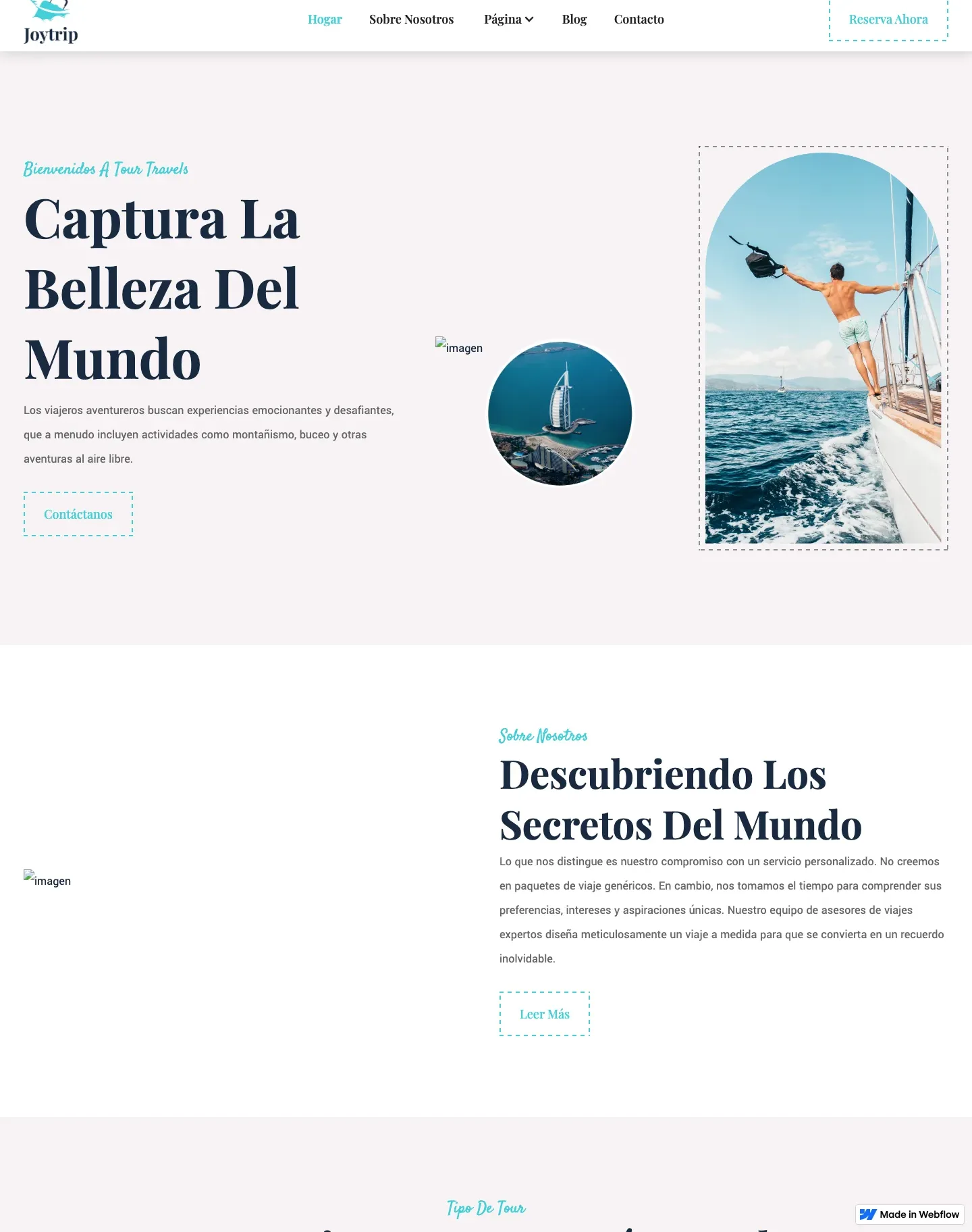 Diseño de página web para turismo y viajes