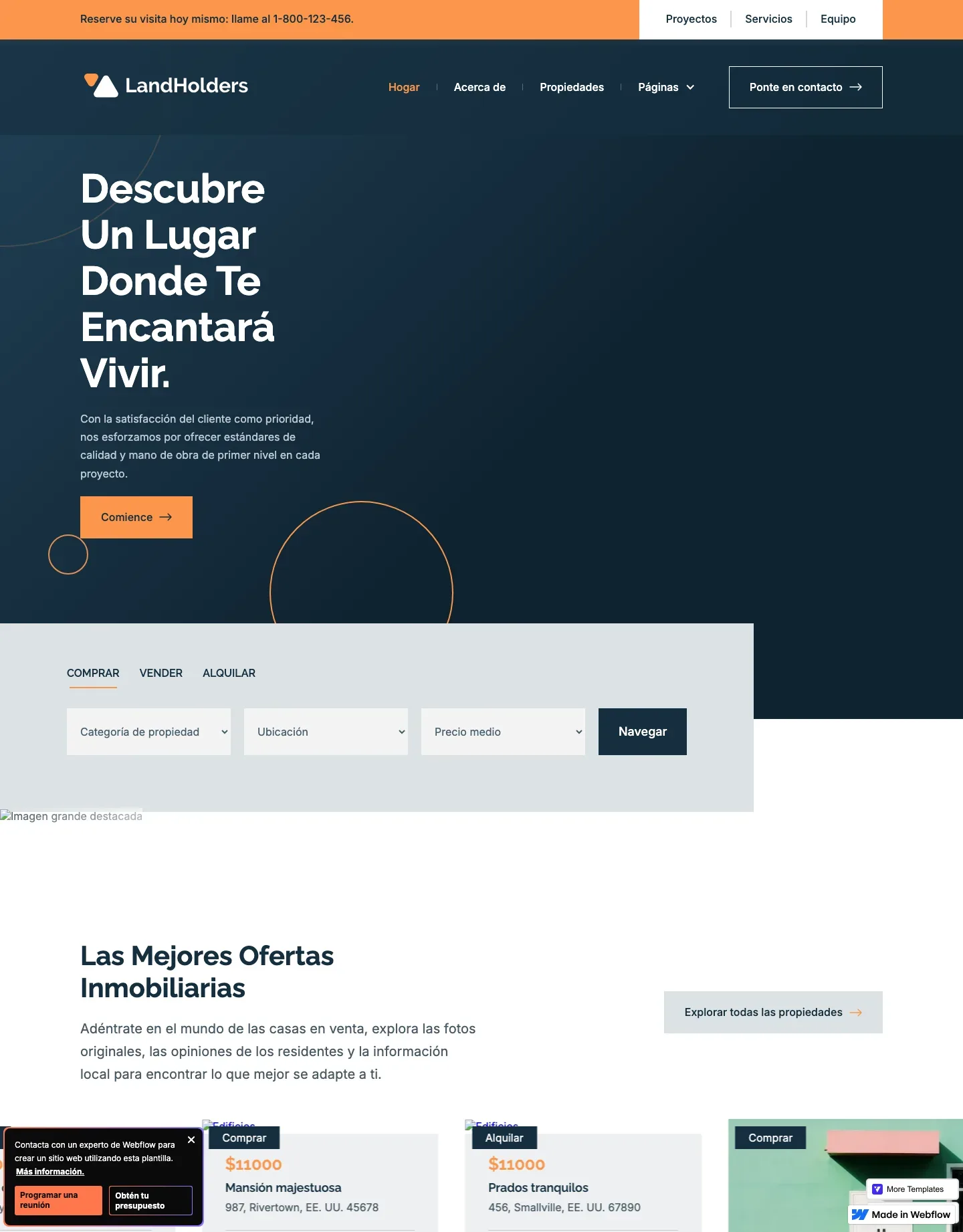 Diseño de página web para inmobiliarias