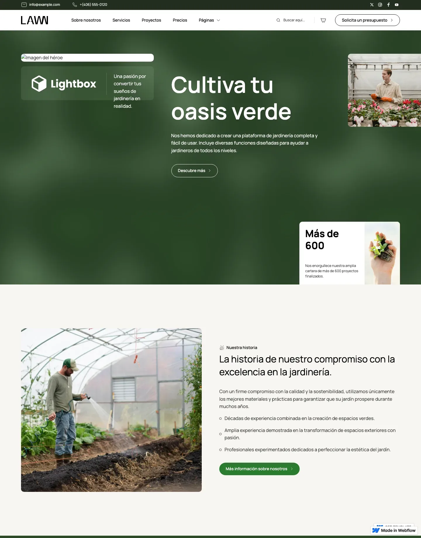 Diseño de página web para fotografía y eventos