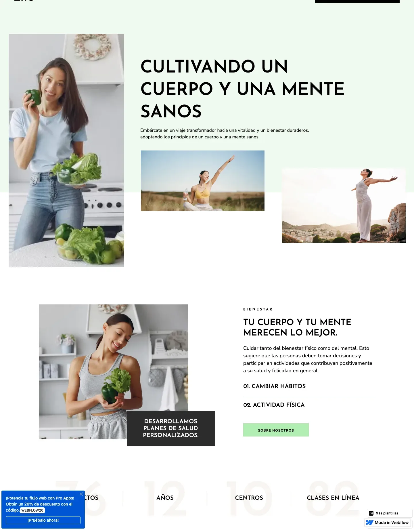 Diseño de página web para salud y bienestar