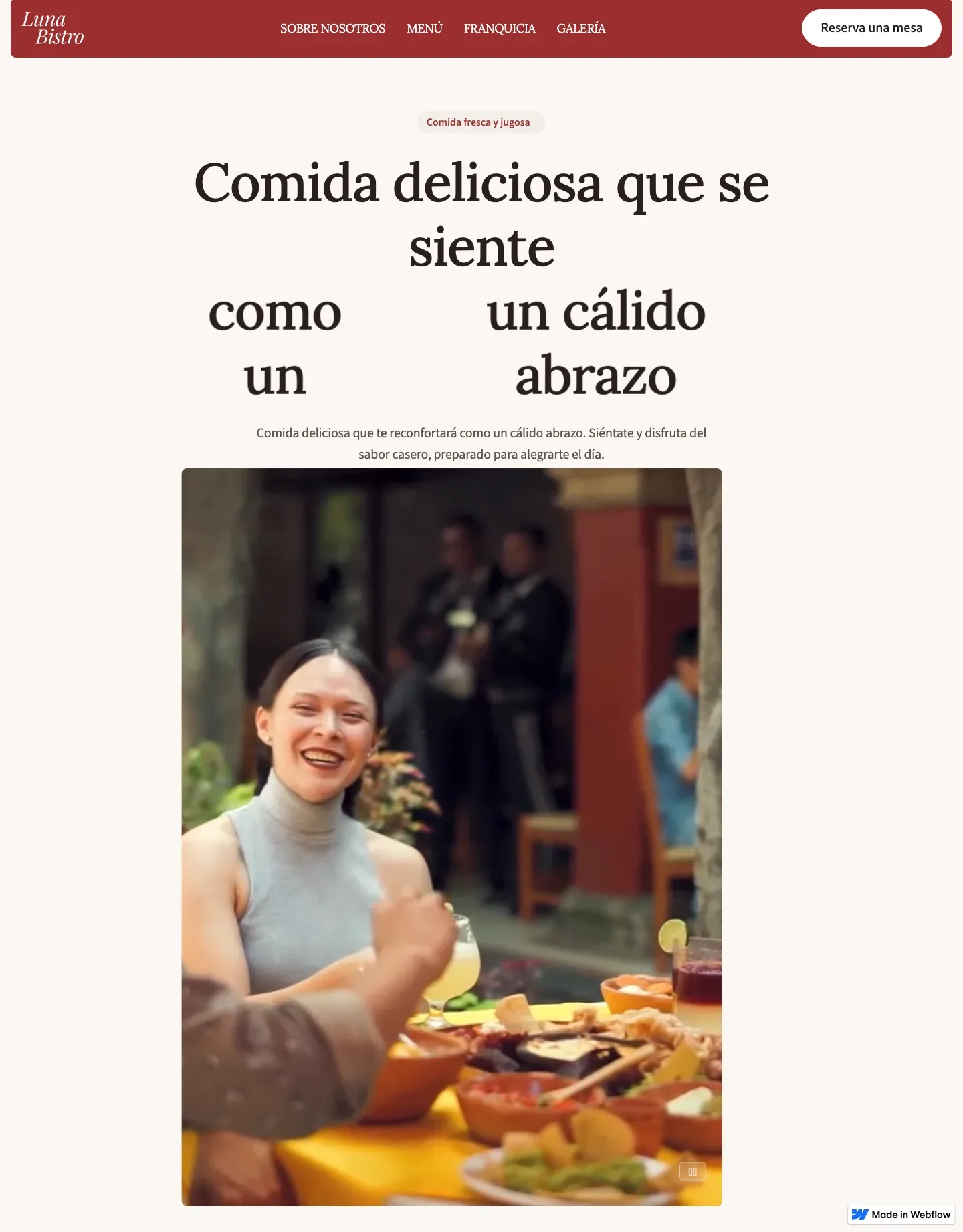 Diseño de página web para restaurantes y cafés