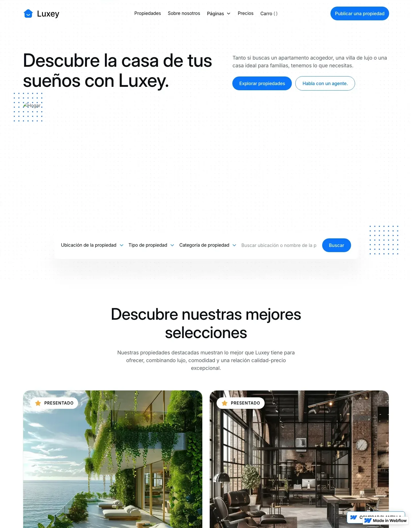 Diseño de página web para inmobiliarias