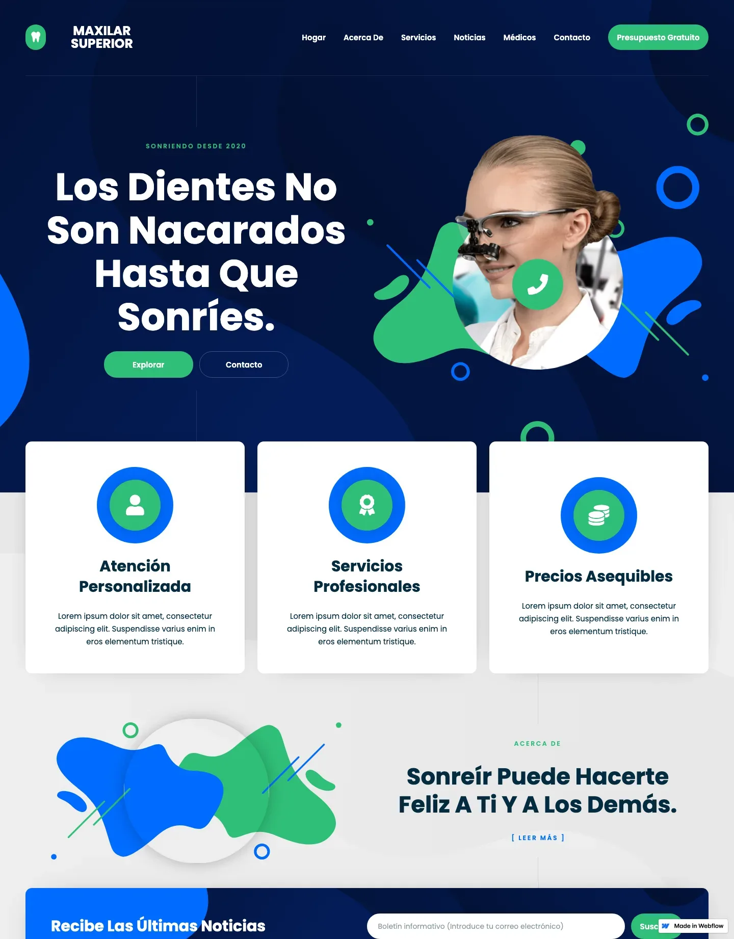 Diseño de página web para salud y bienestar