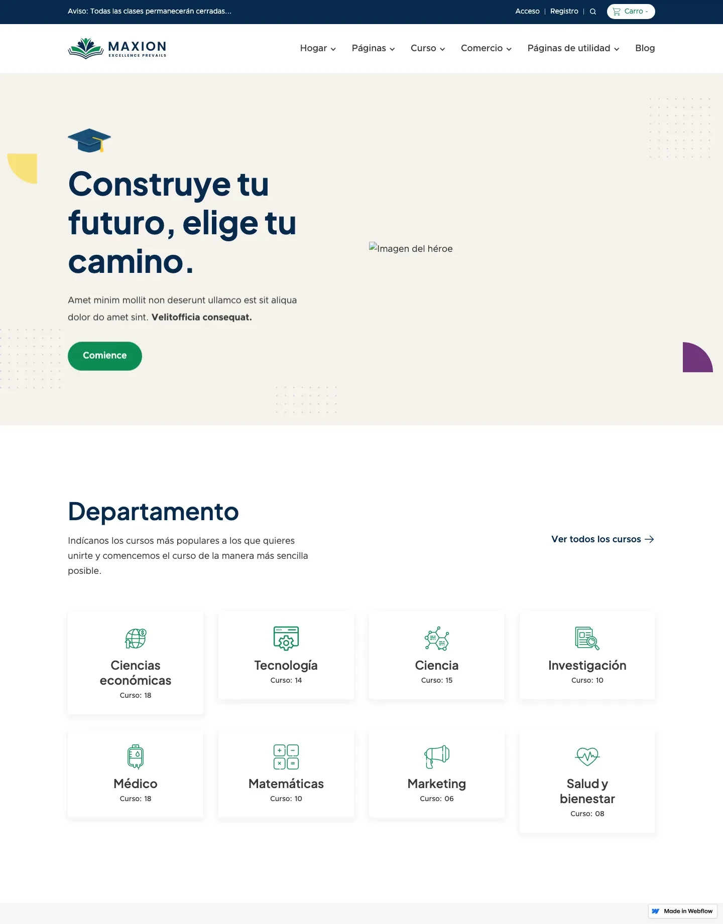 Diseño de página web para educación