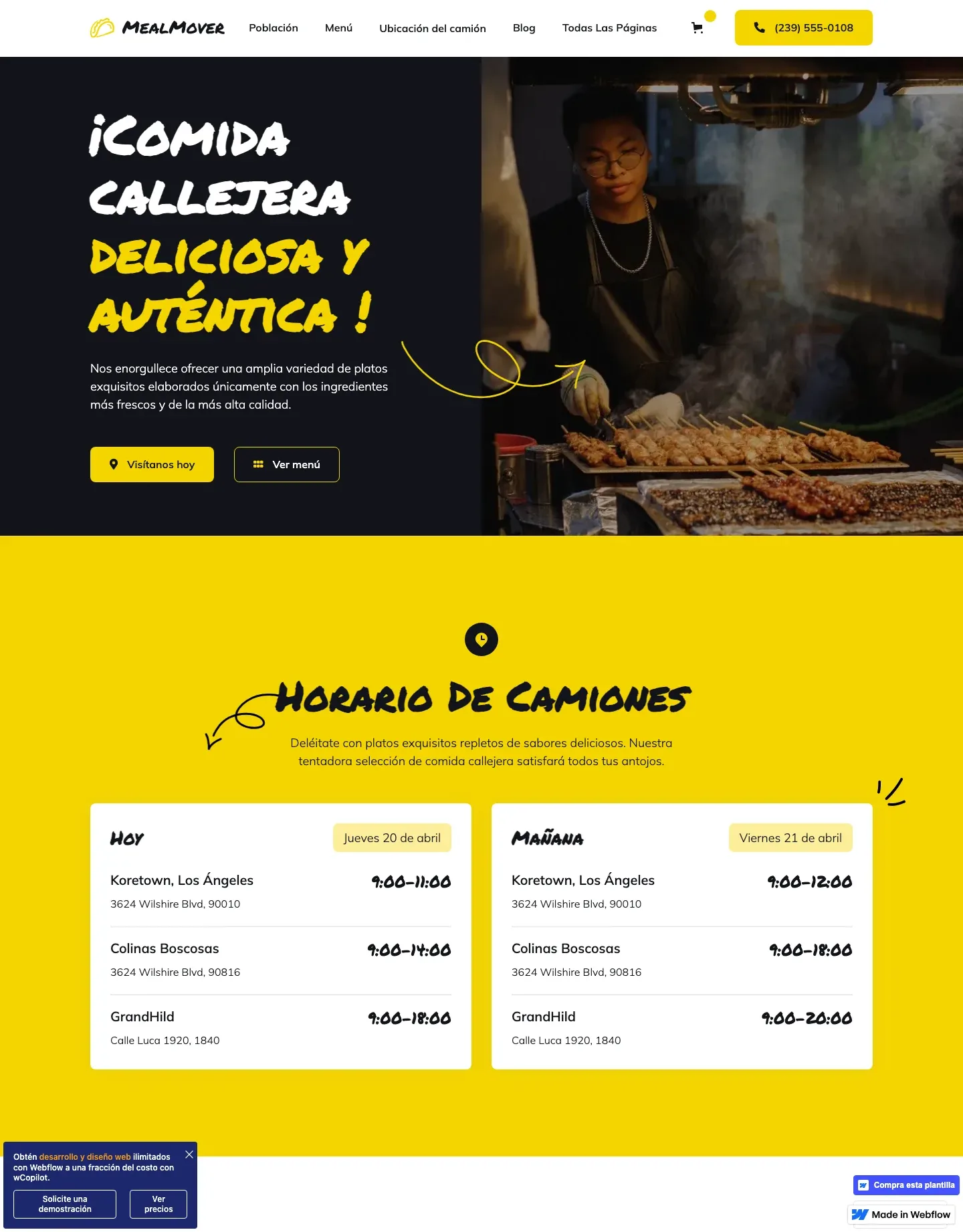 Diseño de página web para restaurantes y cafés