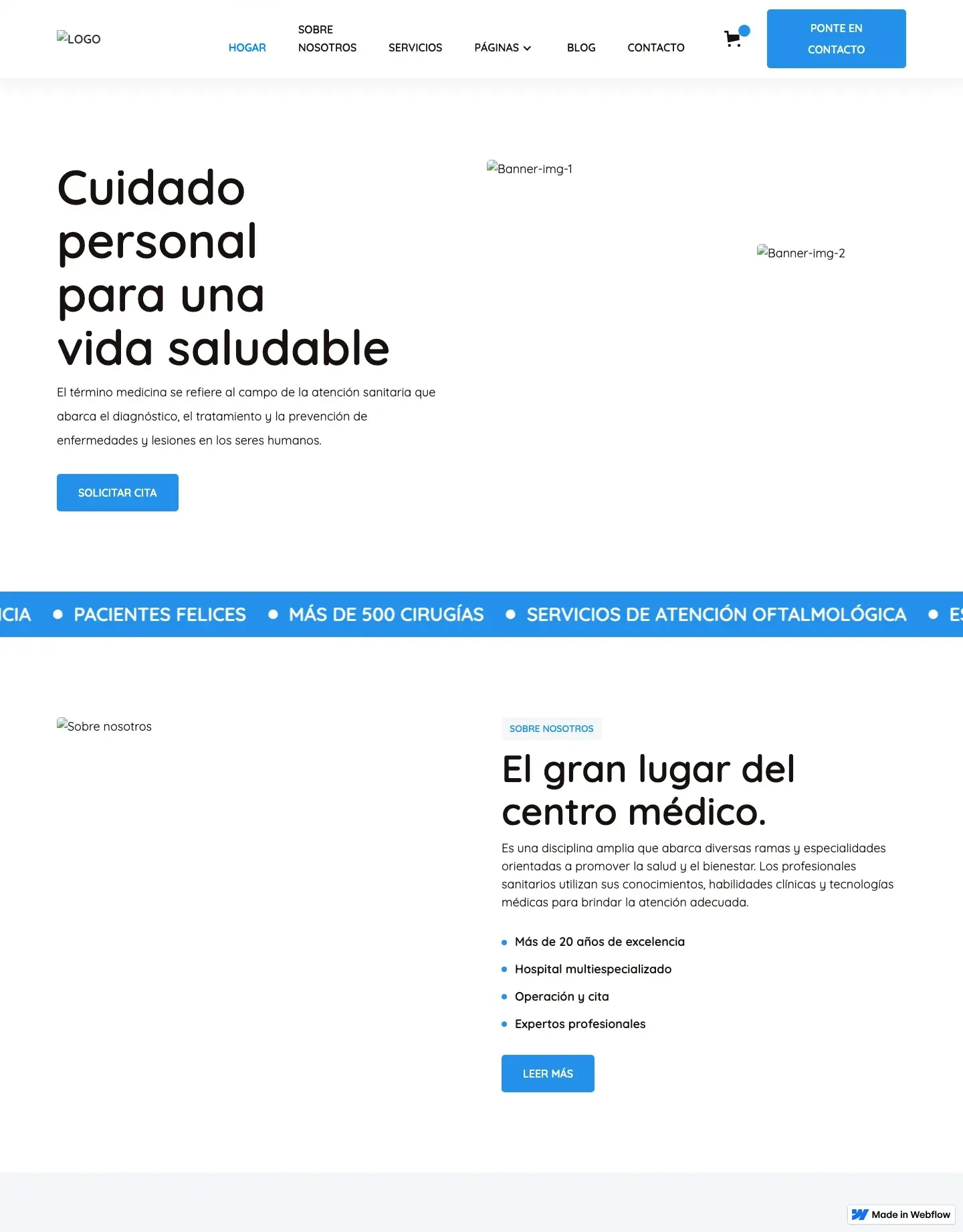 Diseño de página web para salud y bienestar