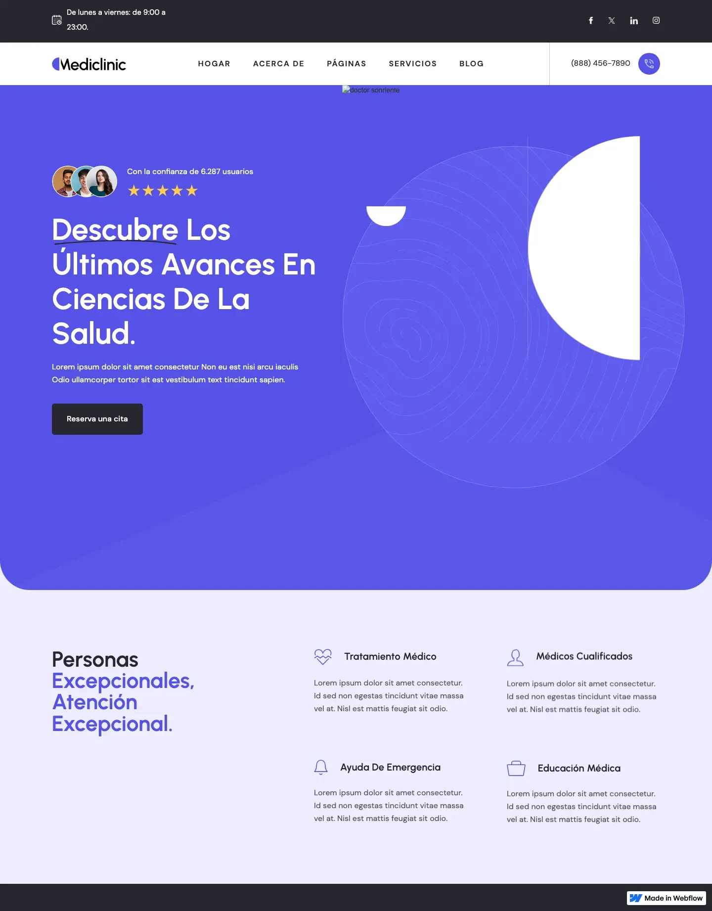 Diseño de página web para salud y bienestar
