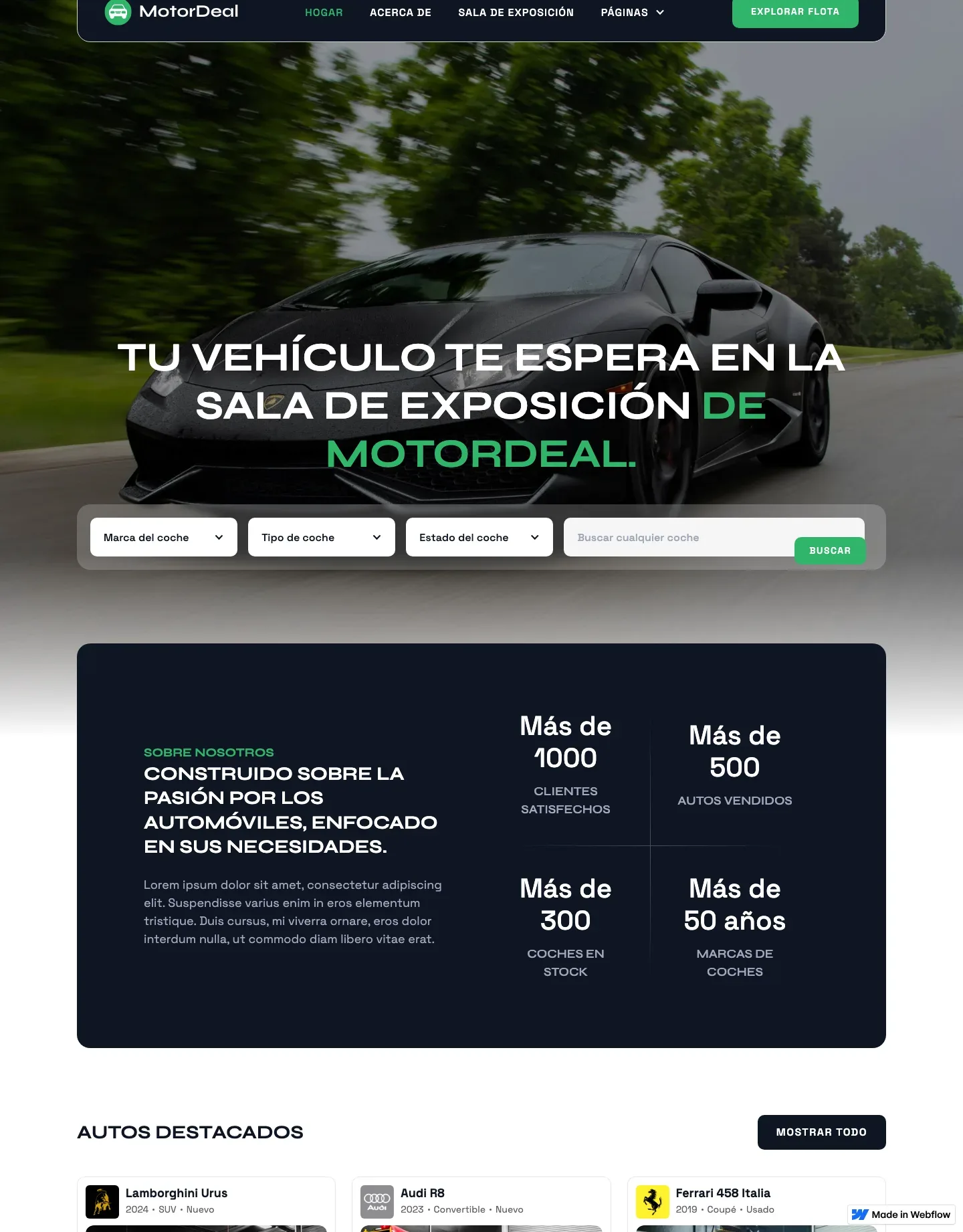 Diseño de página web para talleres y automotriz