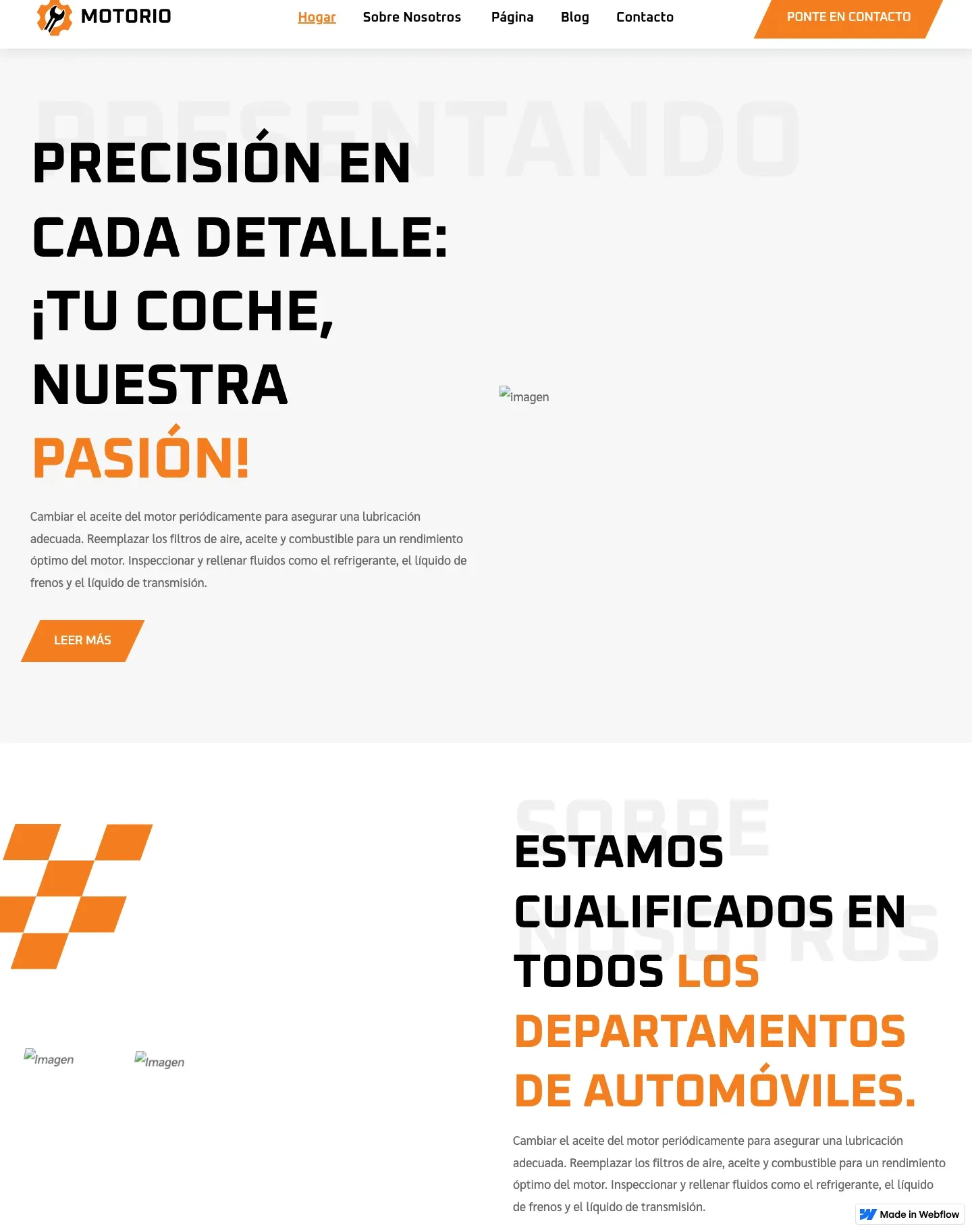 Diseño de página web para talleres y automotriz